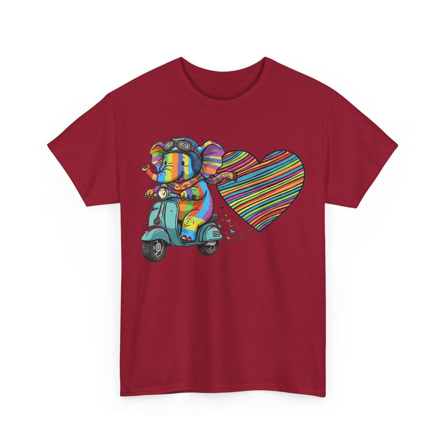 Vibrant Elephant Love Tee, Unisex Cotton T-Shirt, Colorful Graphic T-Shirt, Unique Gift for Animal Lovers, Casual Wear, Cute Apparel