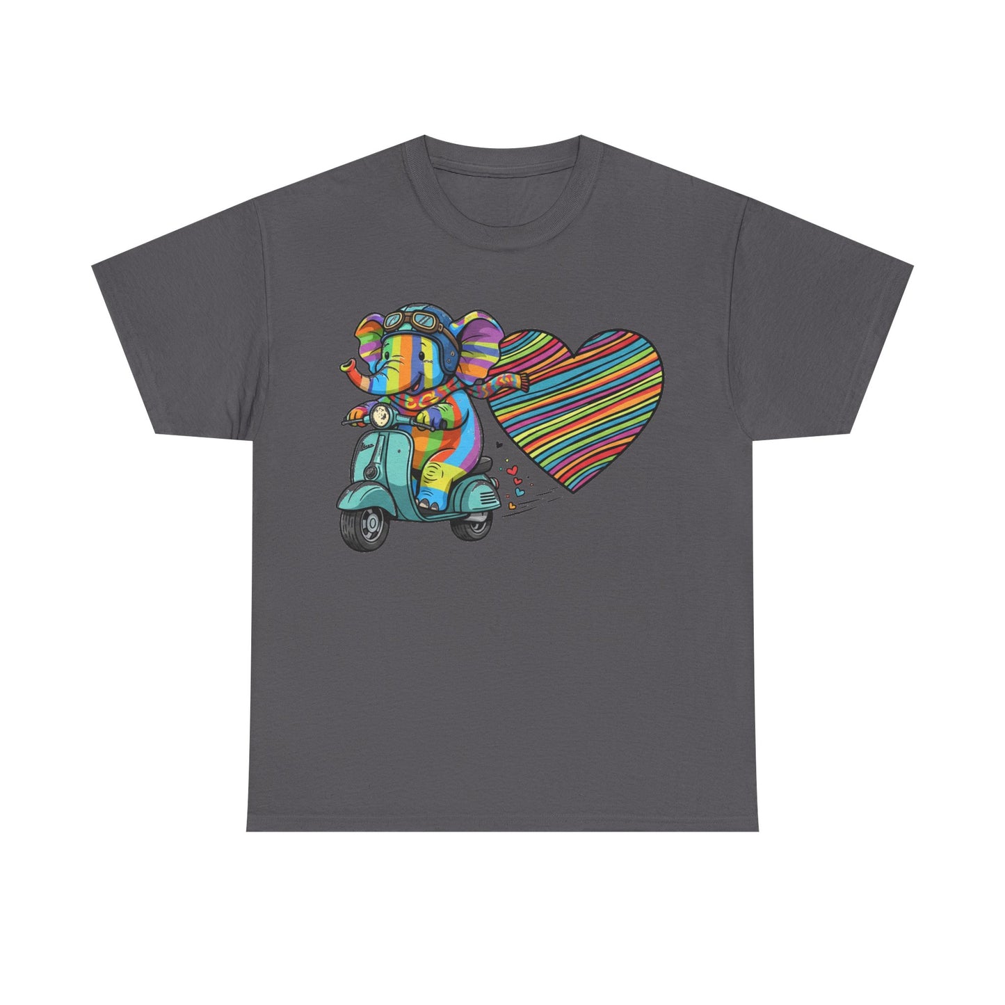 Vibrant Elephant Love Tee, Unisex Cotton T-Shirt, Colorful Graphic T-Shirt, Unique Gift for Animal Lovers, Casual Wear, Cute Apparel
