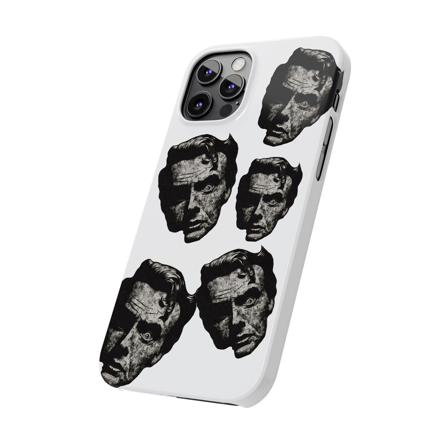 Artistic Slim Phone Cases with Unique Face Design, Trendy Accessories, Gift for Art Lovers, Stylish Phone Covers, Modern Tech [...]