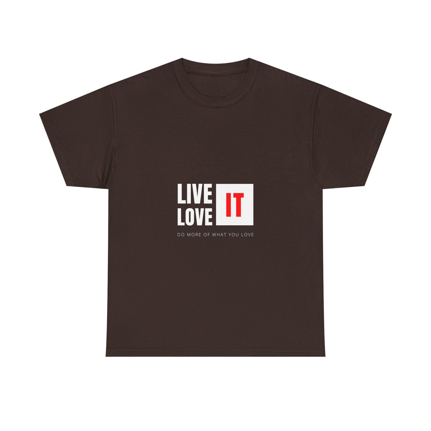 Unisex Heavy Cotton Tee - Live Love It, Casual Tee, Graphic T-Shirt, Comfortable Everyday Wear, Gift Idea for Friends, Relaxed Style
