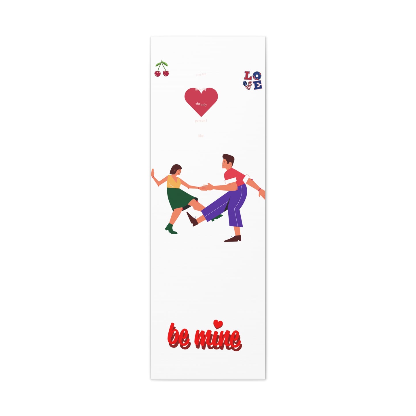 Vibrant Canvas Art Print, Cute Couple Dancing, Valentine's Gift, Home Decor, Love Quote Art, Heartfelt Wall Decoration