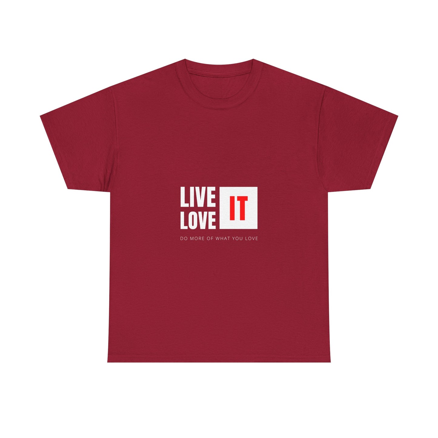 Unisex Heavy Cotton Tee - Live Love It, Casual Tee, Graphic T-Shirt, Comfortable Everyday Wear, Gift Idea for Friends, Relaxed Style