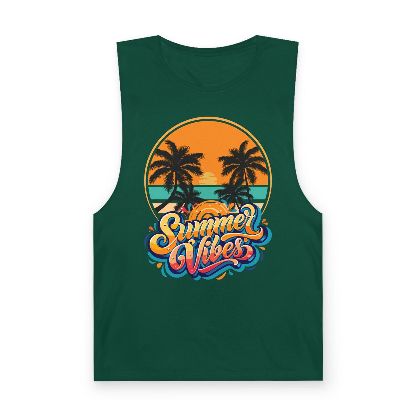 Summer Vibes Tank Top, Unisex Beachwear, Tropical Tee, Vacation Shirt, Casual Summer Apparel, Gift for Him/Her