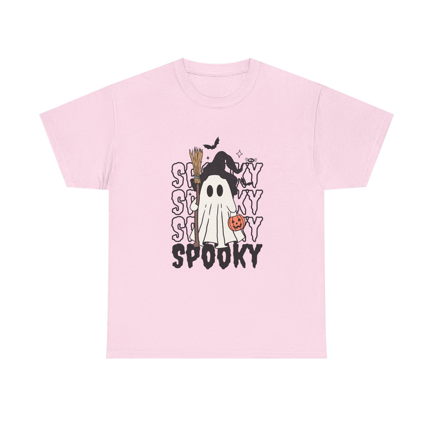 Spooky Ghost Unisex Heavy Cotton Tee - Halloween T-Shirt, Fall Fashion, Halloween Costume, Ghost Shirt, Casual Tee