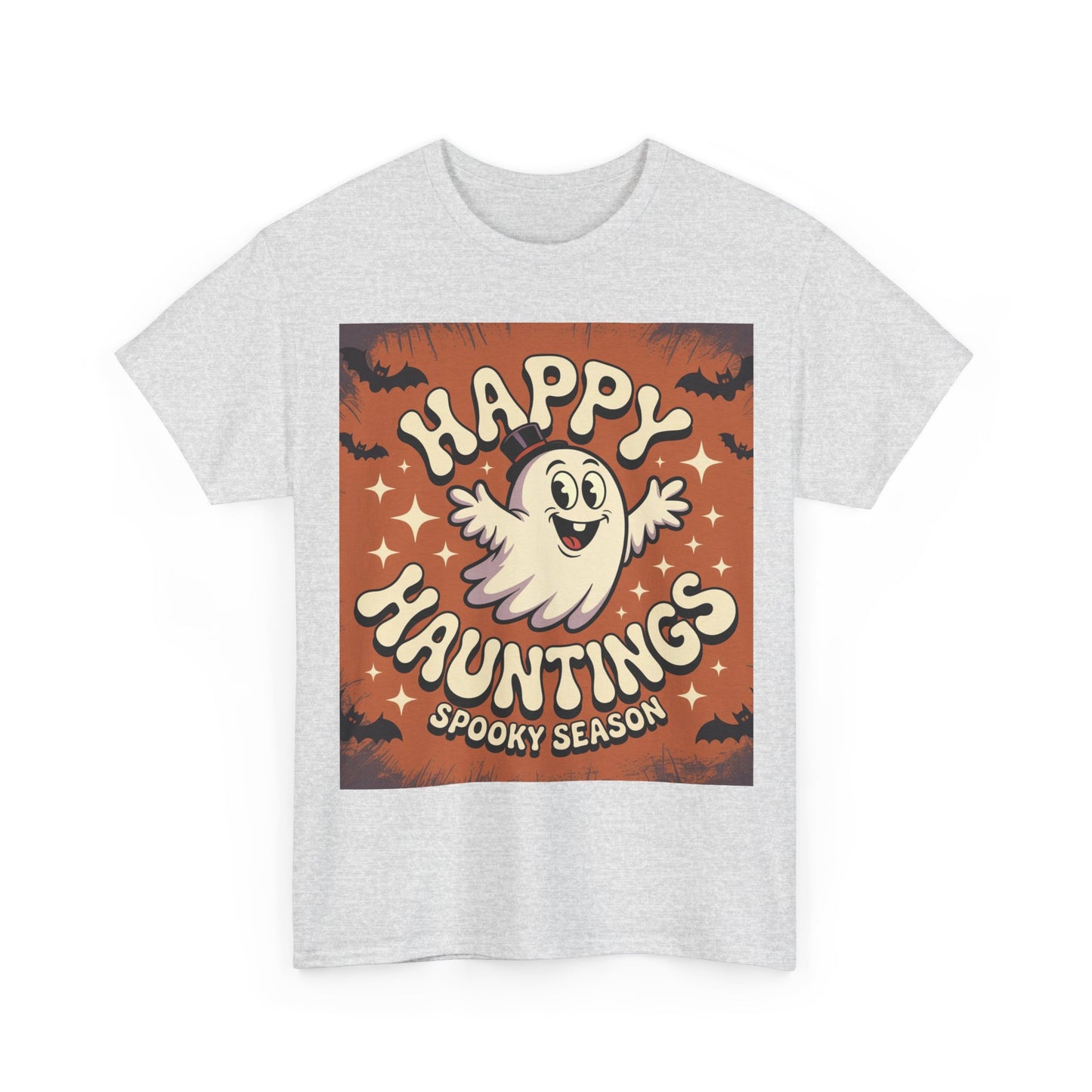 Happy Hauntings Unisex Halloween Tee, Spooky Season T-Shirt, Ghost Graphic Tee, Halloween Party Shirt, Casual Fall Wear