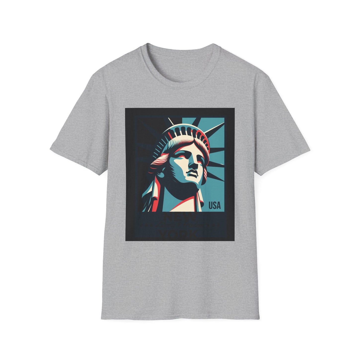 American New York USA Unisex Softstyle T-Shirt, Comfortable Everyday Wear, Graphic Tee, Urban Fashion Shirt, Street Style Top