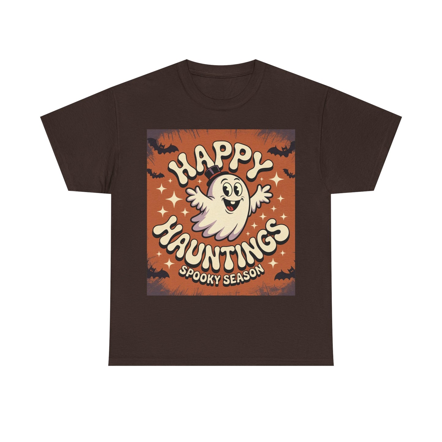 Happy Hauntings Unisex Halloween Tee, Spooky Season T-Shirt, Ghost Graphic Tee, Halloween Party Shirt, Casual Fall Wear