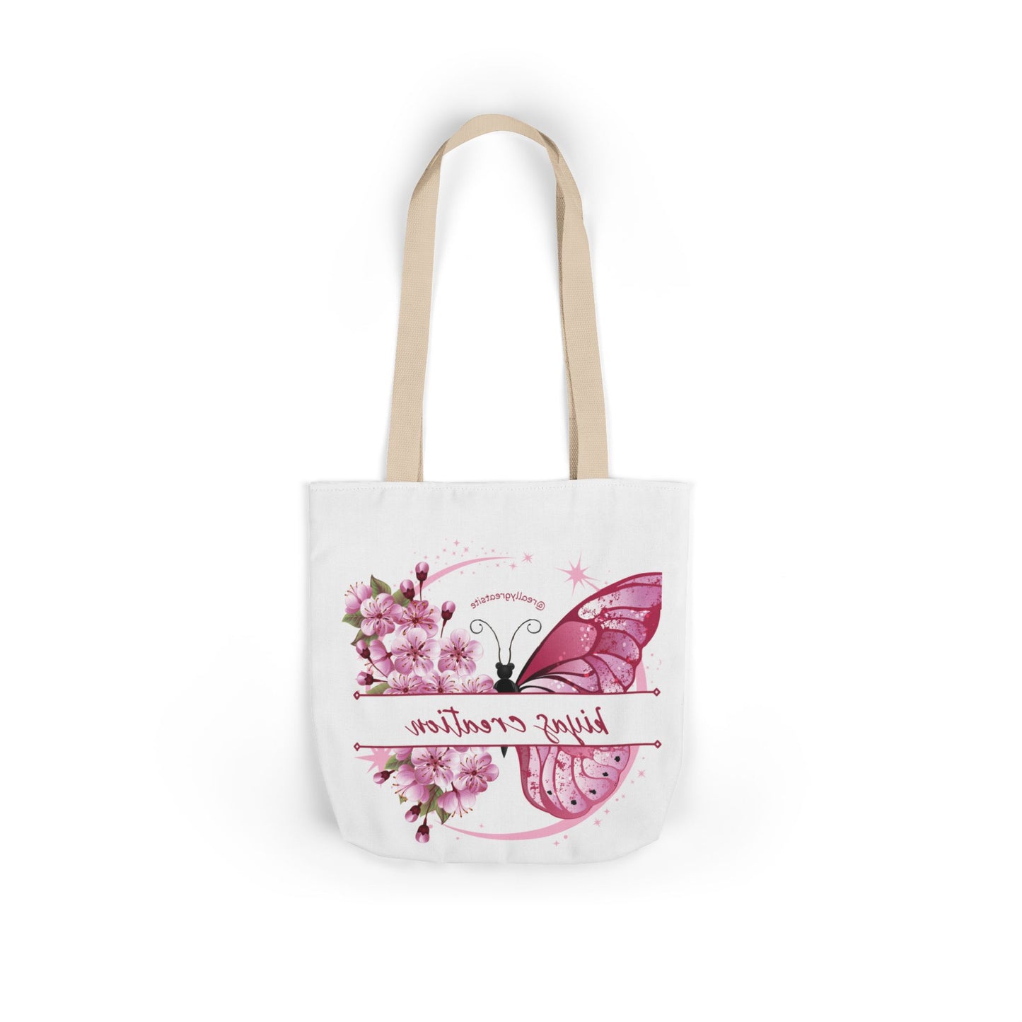 Butterfly Garden Canvas Tote Bag, Floral Tote, Eco-Friendly Shopping Bag, Spring Gift, Personalized Bag, Cute Carryall