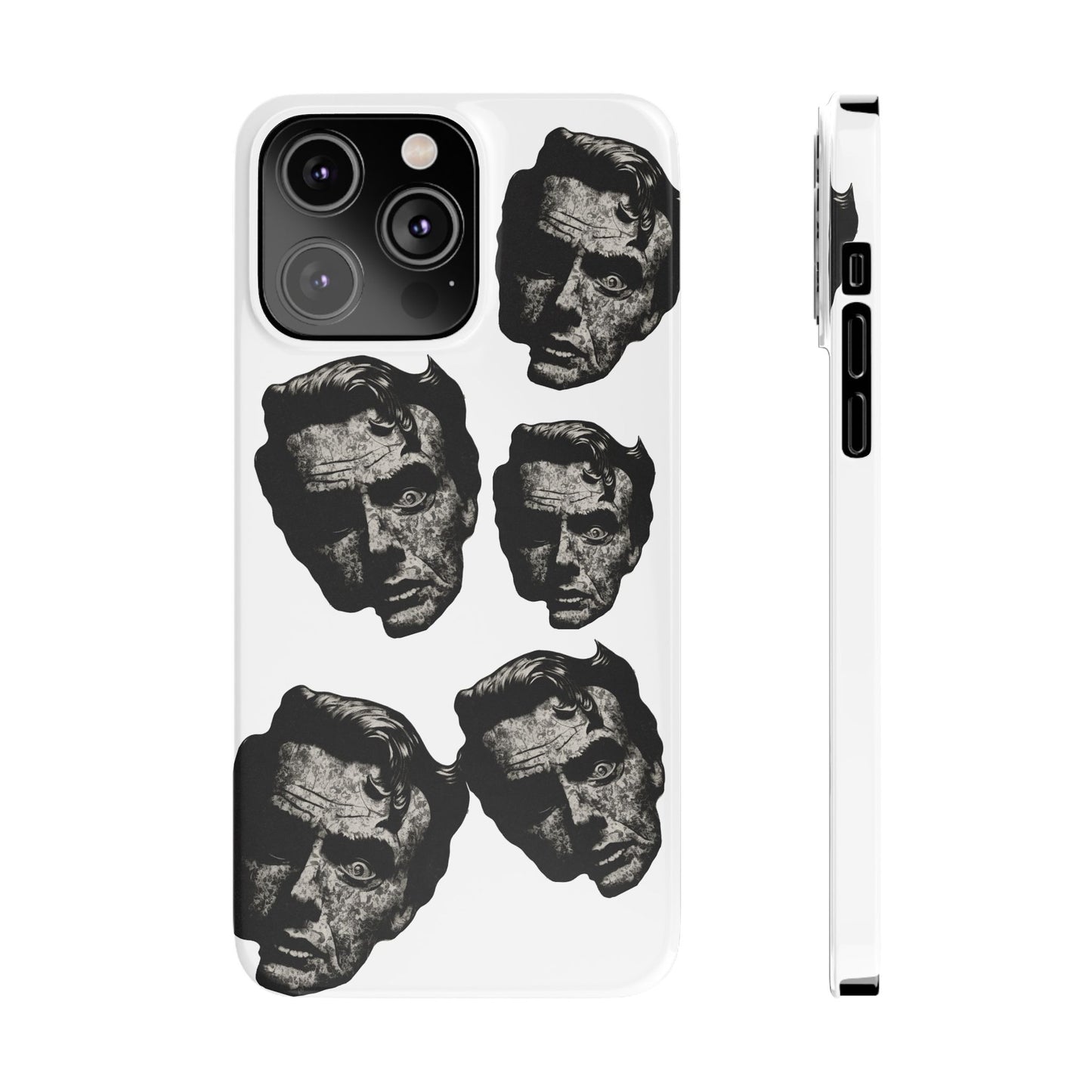 Artistic Slim Phone Cases with Unique Face Design, Trendy Accessories, Gift for Art Lovers, Stylish Phone Covers, Modern Tech [...]
