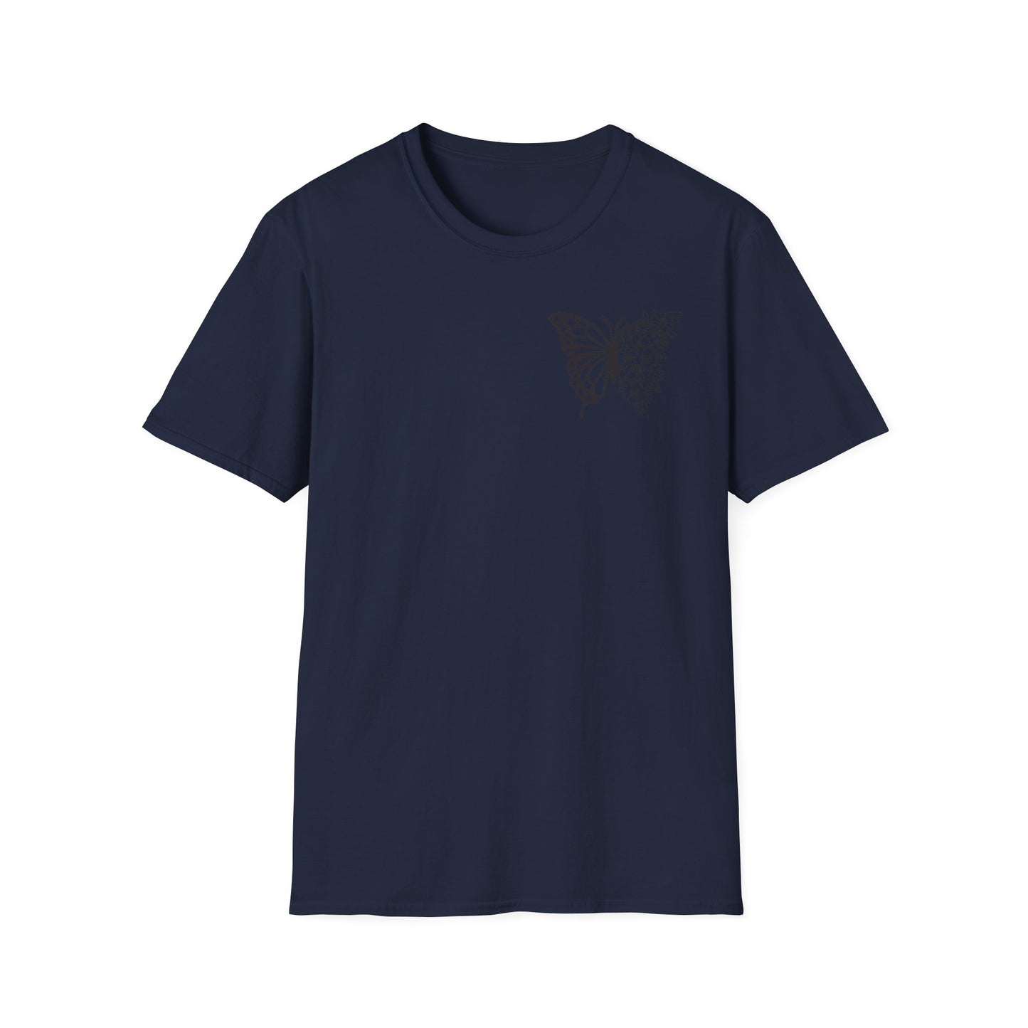 Butterfly Inspirational T-Shirt  Softstyle Tee for Nature Lovers, Casual Wear, Gift for Friends, Thoughtful Quote Shirt