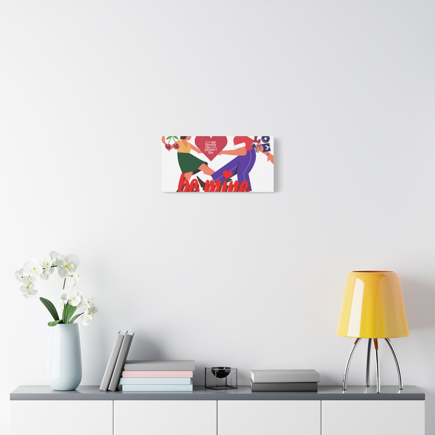 Vibrant Canvas Art Print, Cute Couple Dancing, Valentine's Gift, Home Decor, Love Quote Art, Heartfelt Wall Decoration