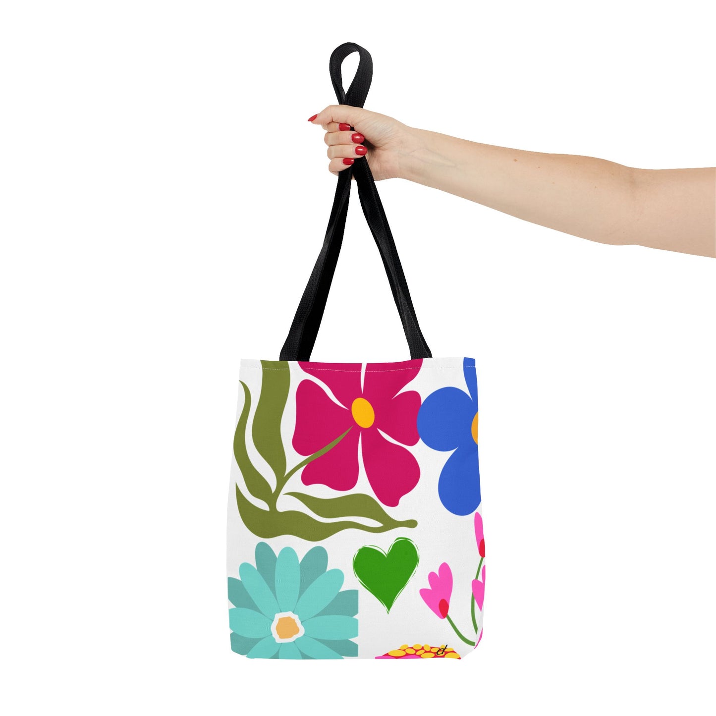 Floral Print Tote Bag, Colorful Shopping Bag, Everyday Carryall, Eco-Friendly Gift, Beach Tote, Spring Blooms
