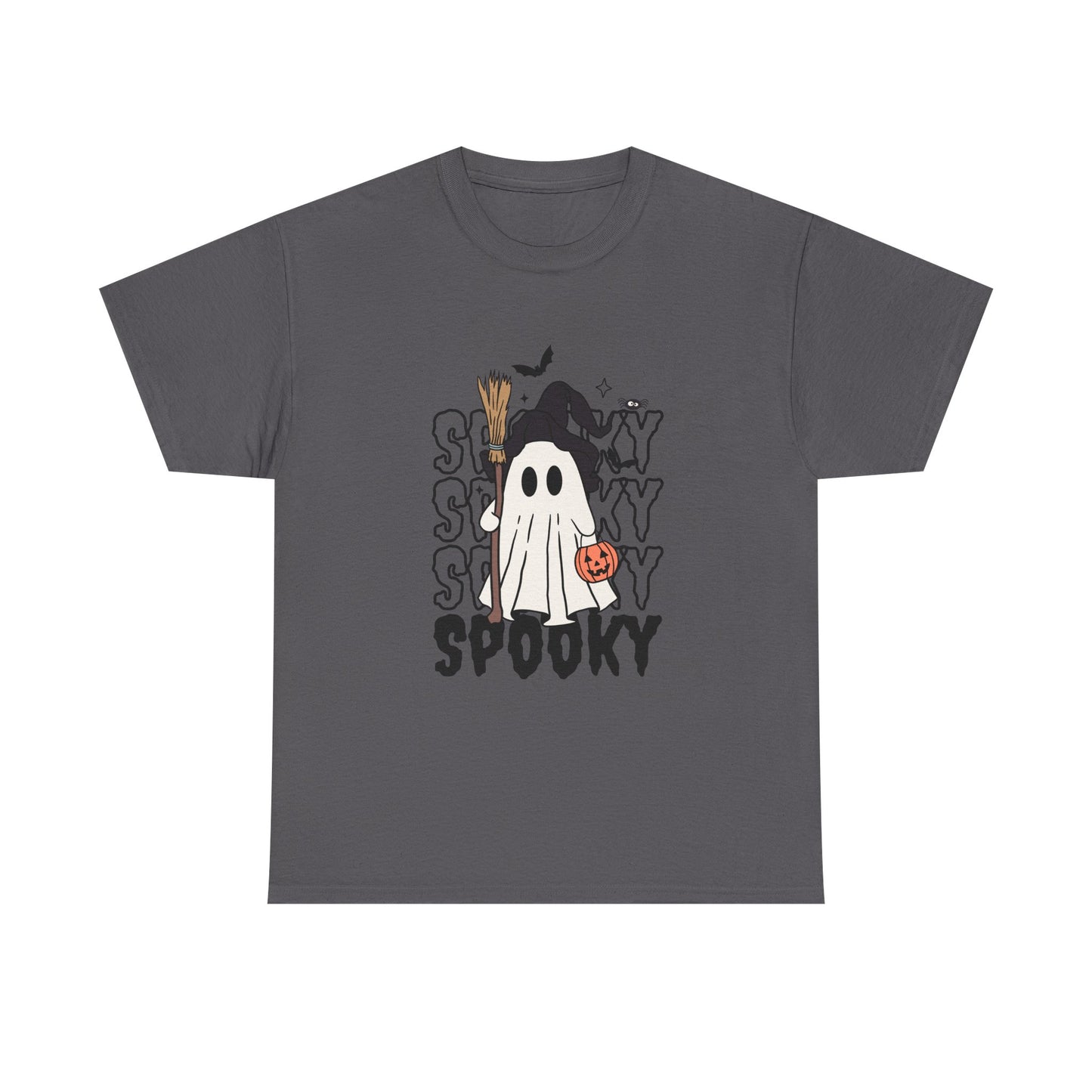 Spooky Ghost Unisex Heavy Cotton Tee - Halloween T-Shirt, Fall Fashion, Halloween Costume, Ghost Shirt, Casual Tee