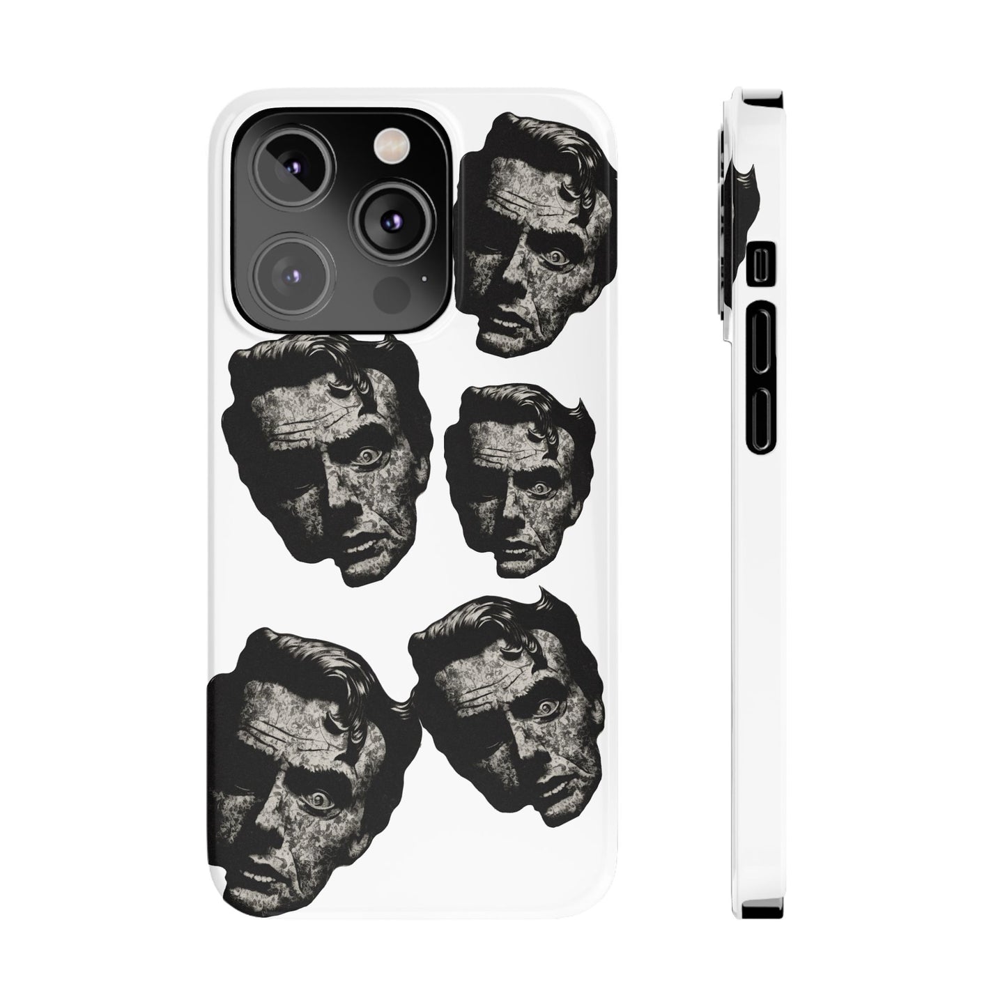 Artistic Slim Phone Cases with Unique Face Design, Trendy Accessories, Gift for Art Lovers, Stylish Phone Covers, Modern Tech [...]