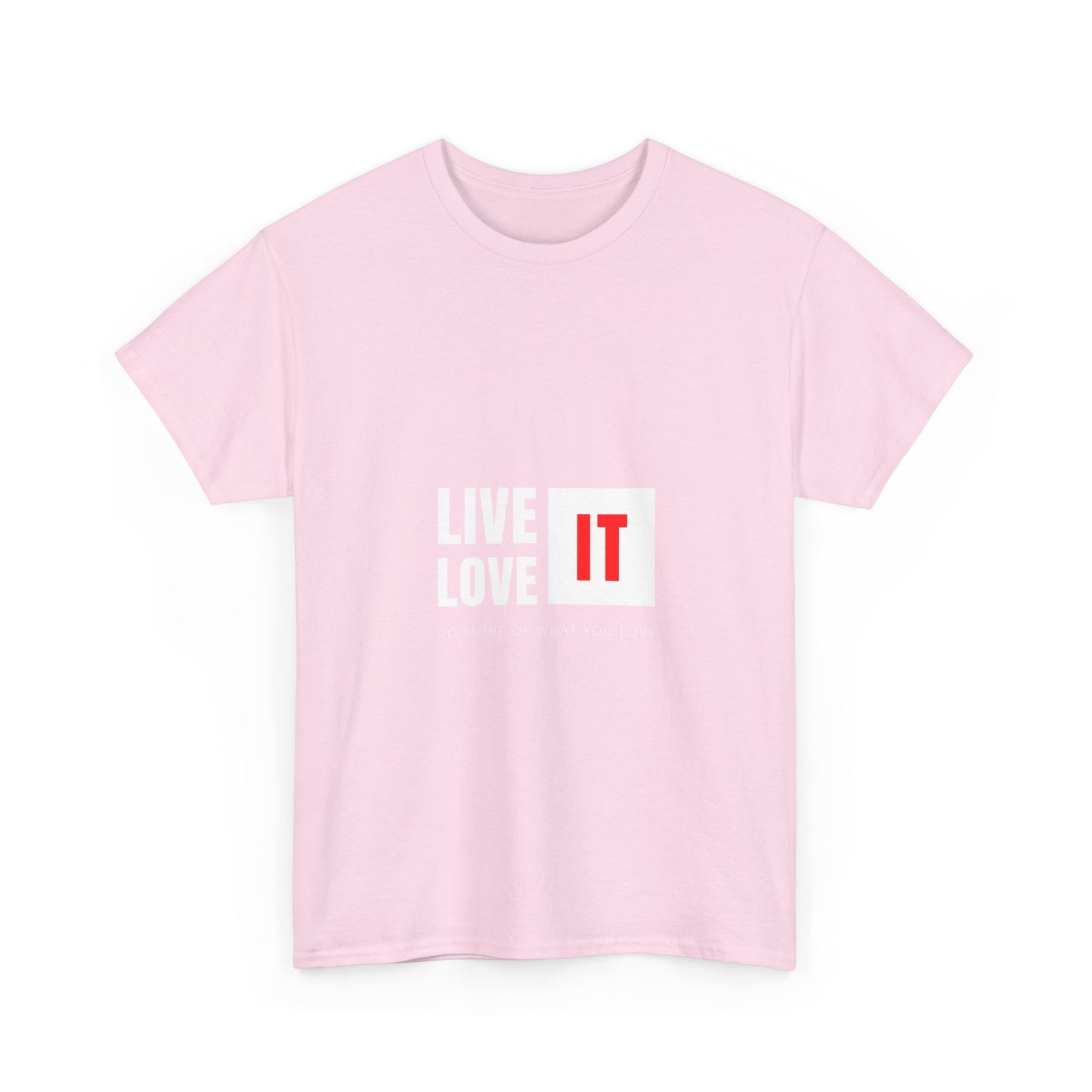 Unisex Heavy Cotton Tee - Live Love It, Casual Tee, Graphic T-Shirt, Comfortable Everyday Wear, Gift Idea for Friends, Relaxed Style