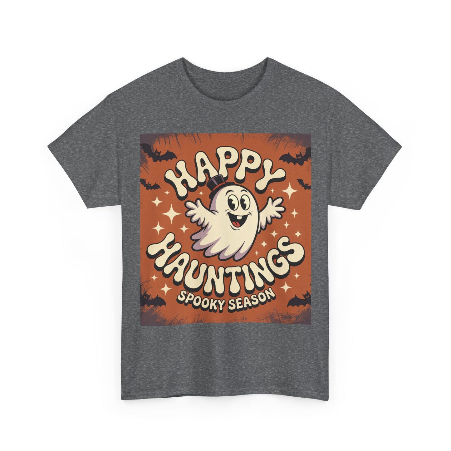 Happy Hauntings Unisex Halloween Tee, Spooky Season T-Shirt, Ghost Graphic Tee, Halloween Party Shirt, Casual Fall Wear