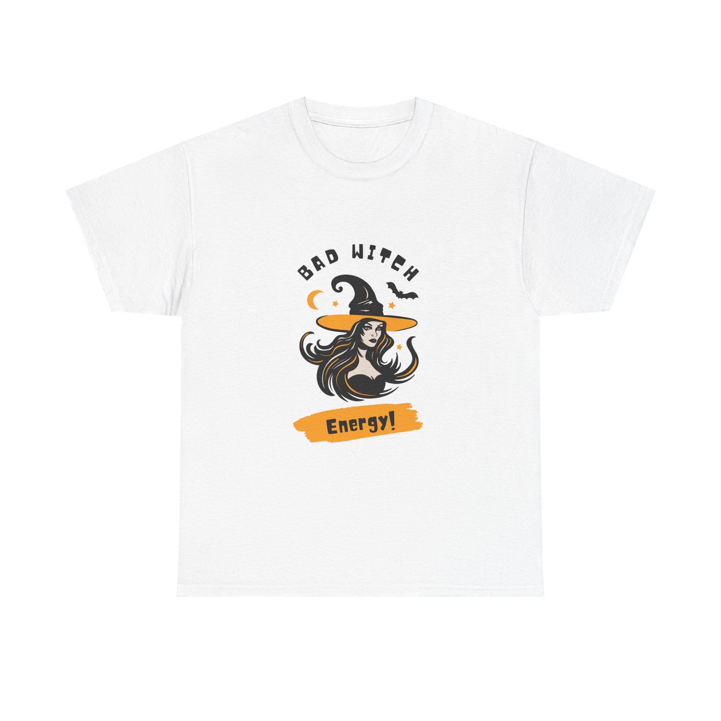 Bad Witch Energy Unisex Heavy Cotton Tee, Halloween T-Shirt, Witch Shirt, Gift for Her, Spooky Season Apparel
