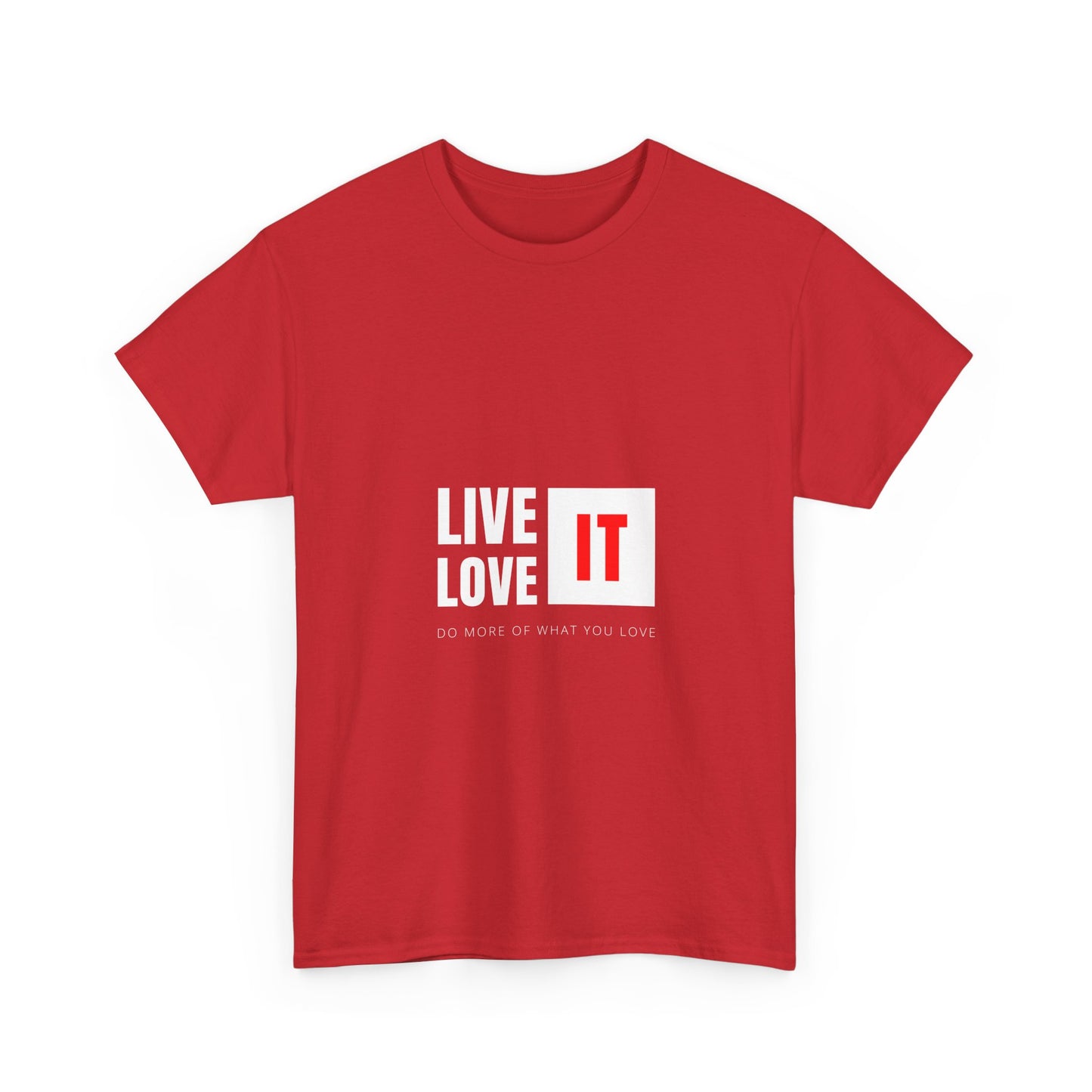 Unisex Heavy Cotton Tee - Live Love It, Casual Tee, Graphic T-Shirt, Comfortable Everyday Wear, Gift Idea for Friends, Relaxed Style