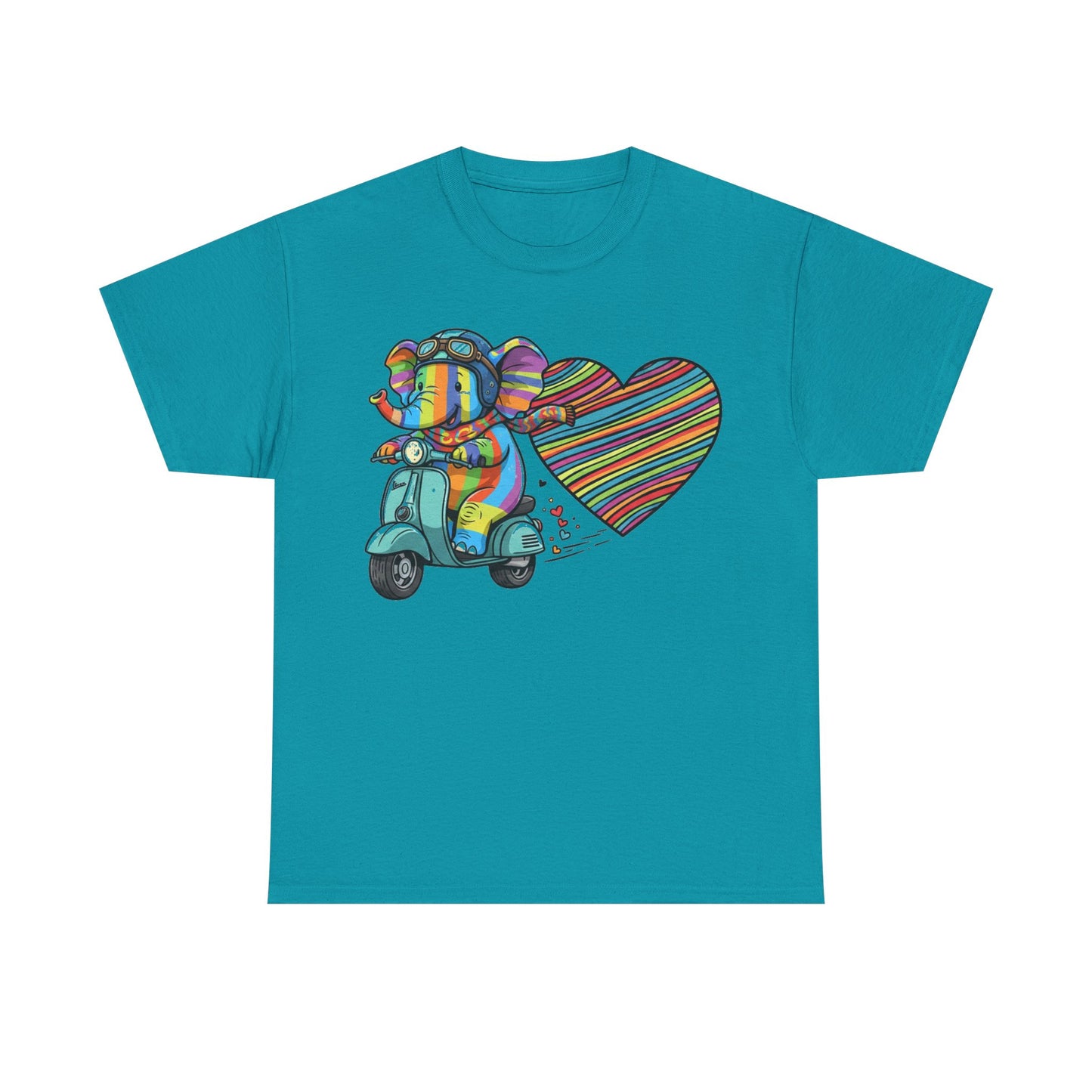Vibrant Elephant Love Tee, Unisex Cotton T-Shirt, Colorful Graphic T-Shirt, Unique Gift for Animal Lovers, Casual Wear, Cute Apparel