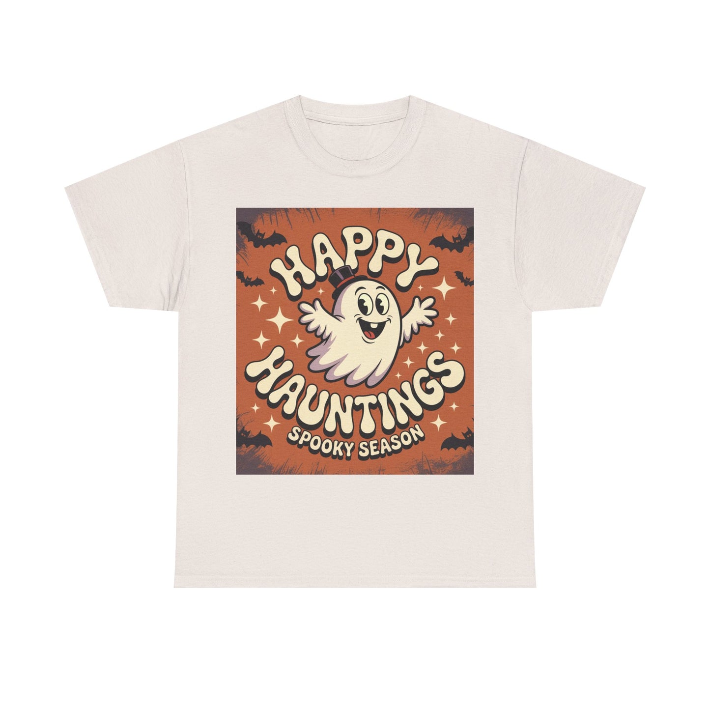 Happy Hauntings Unisex Halloween Tee, Spooky Season T-Shirt, Ghost Graphic Tee, Halloween Party Shirt, Casual Fall Wear