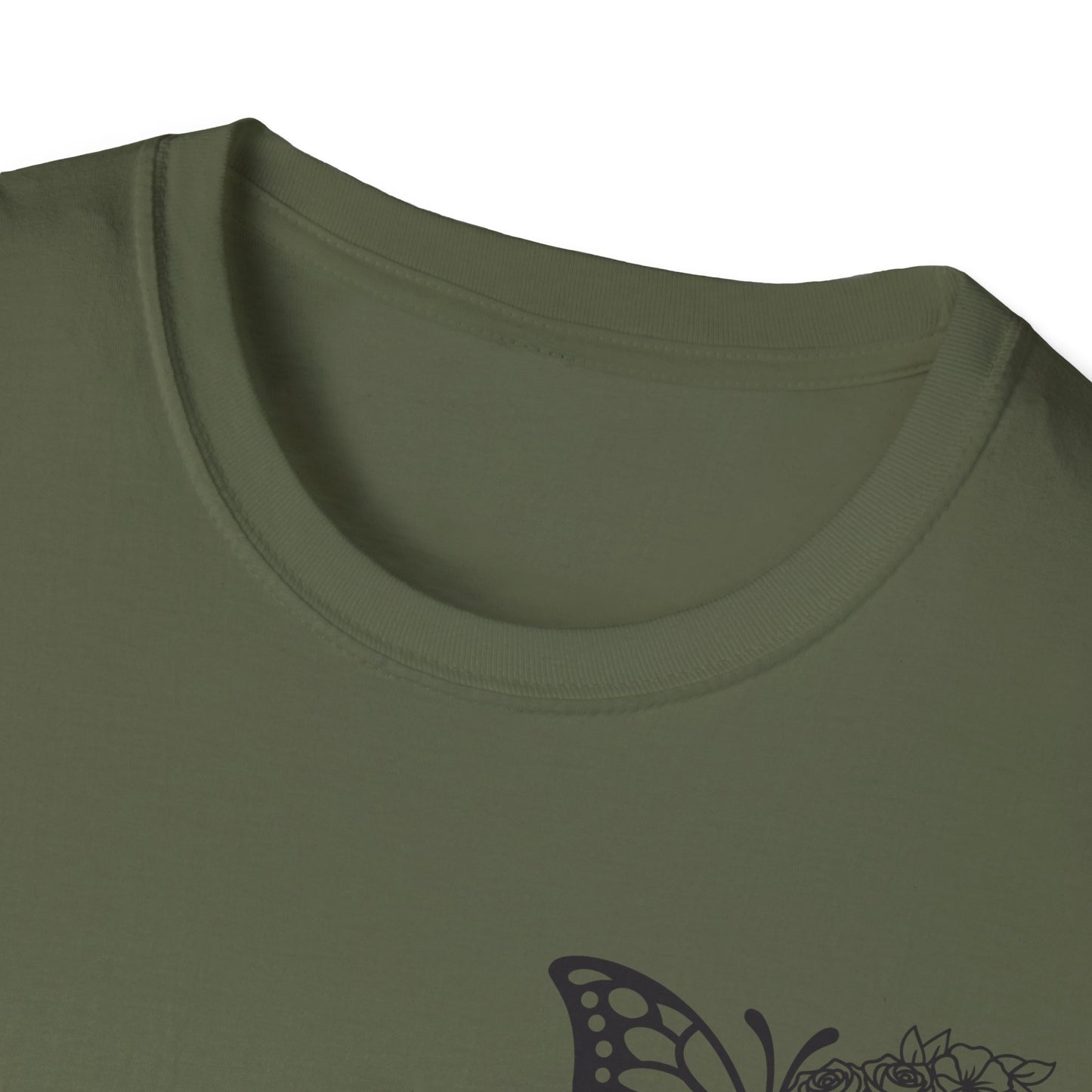 Butterfly Inspirational T-Shirt  Softstyle Tee for Nature Lovers, Casual Wear, Gift for Friends, Thoughtful Quote Shirt