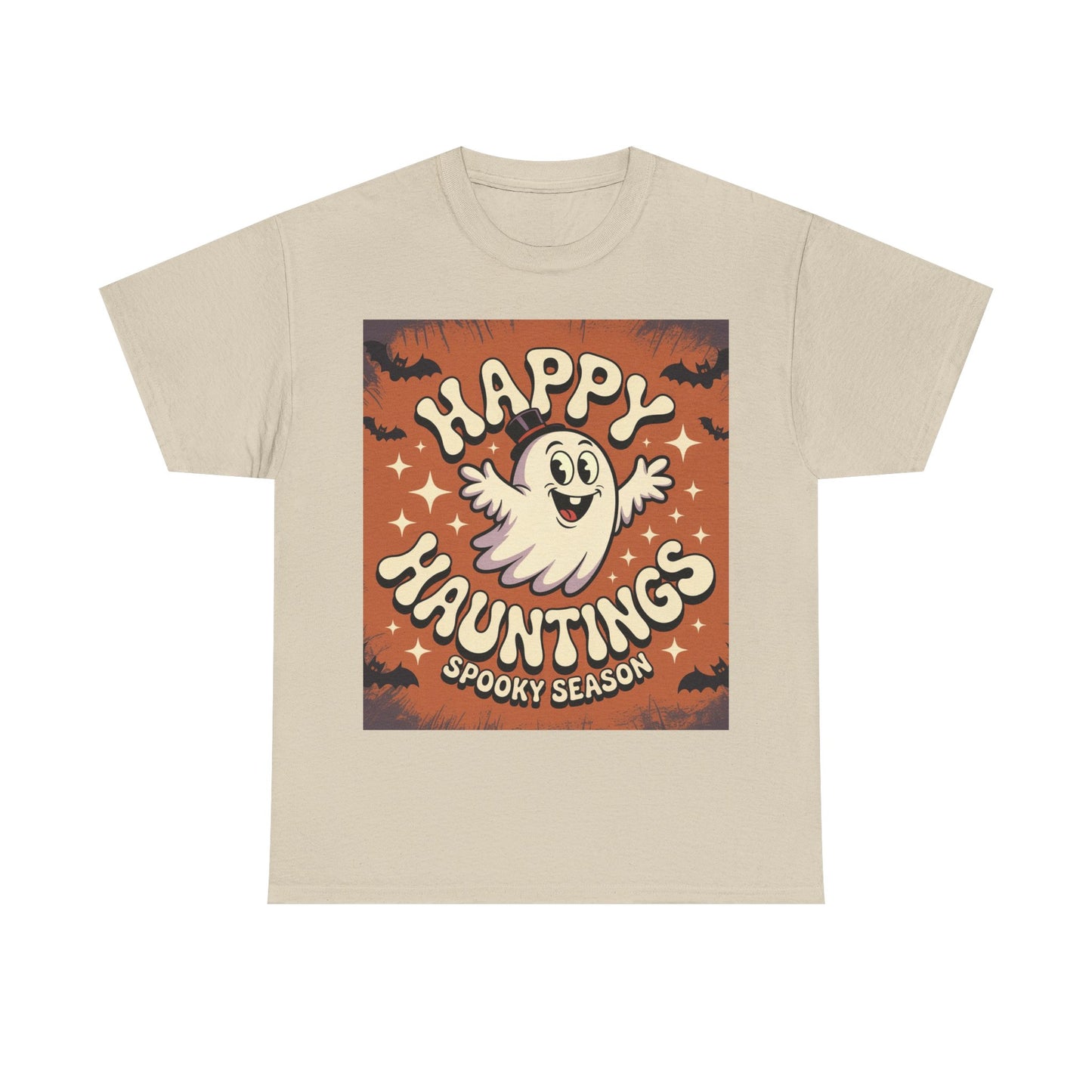 Happy Hauntings Unisex Halloween Tee, Spooky Season T-Shirt, Ghost Graphic Tee, Halloween Party Shirt, Casual Fall Wear