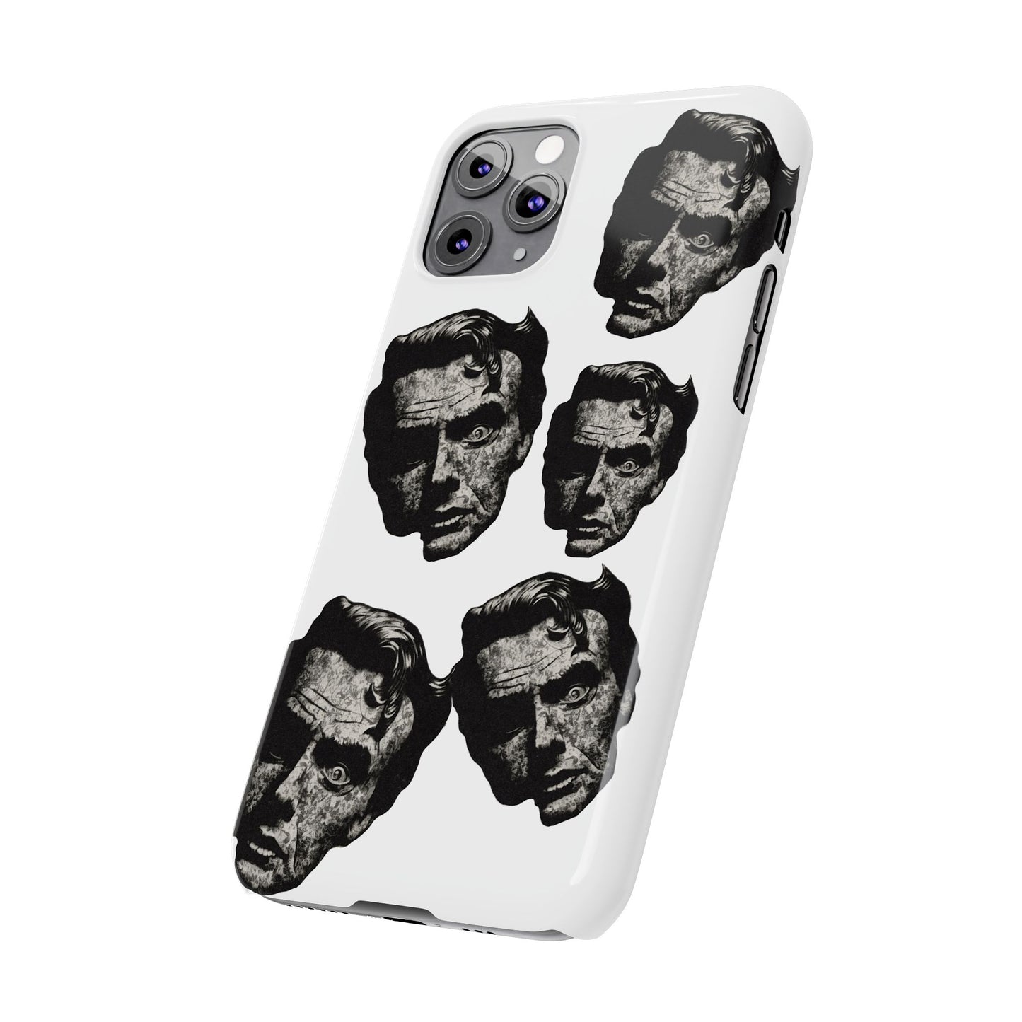 Artistic Slim Phone Cases with Unique Face Design, Trendy Accessories, Gift for Art Lovers, Stylish Phone Covers, Modern Tech [...]