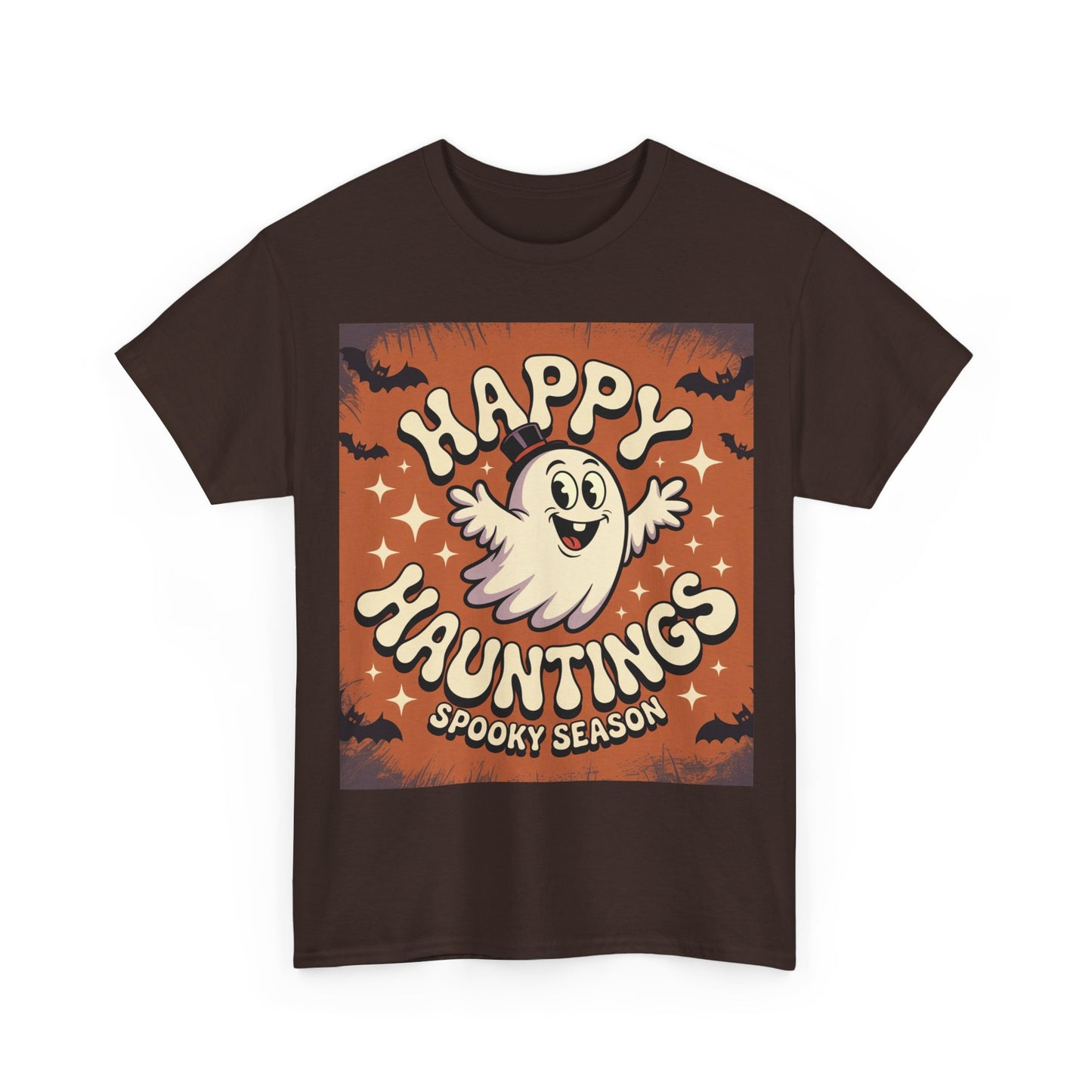 Happy Hauntings Unisex Halloween Tee, Spooky Season T-Shirt, Ghost Graphic Tee, Halloween Party Shirt, Casual Fall Wear