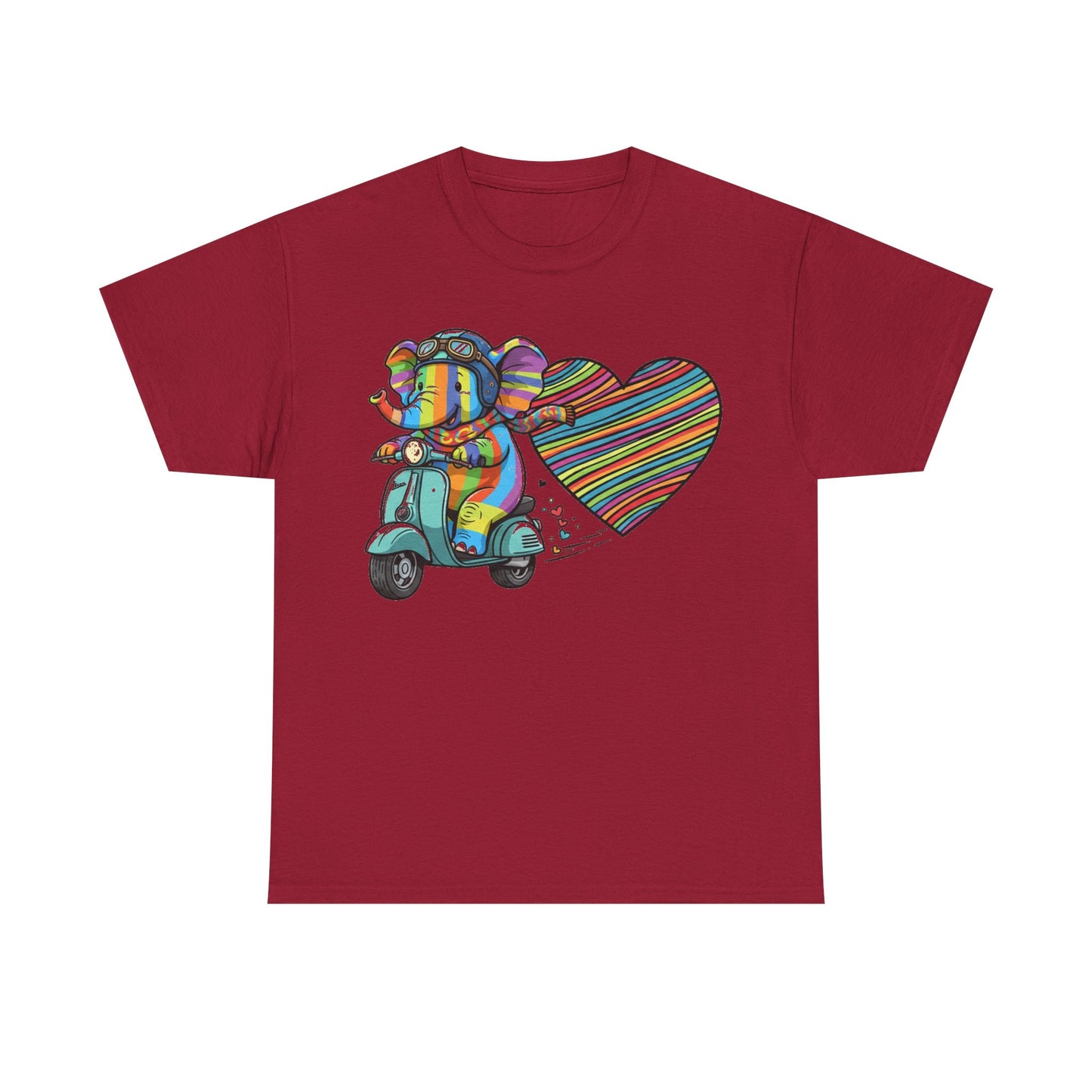 Vibrant Elephant Love Tee, Unisex Cotton T-Shirt, Colorful Graphic T-Shirt, Unique Gift for Animal Lovers, Casual Wear, Cute Apparel