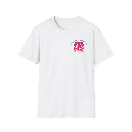 Colorful Inspirational T-Shirt, Kindness is my Superpower Shirt, Floral Graphic Tee, Positive Vibes Apparel, Gift for Friends