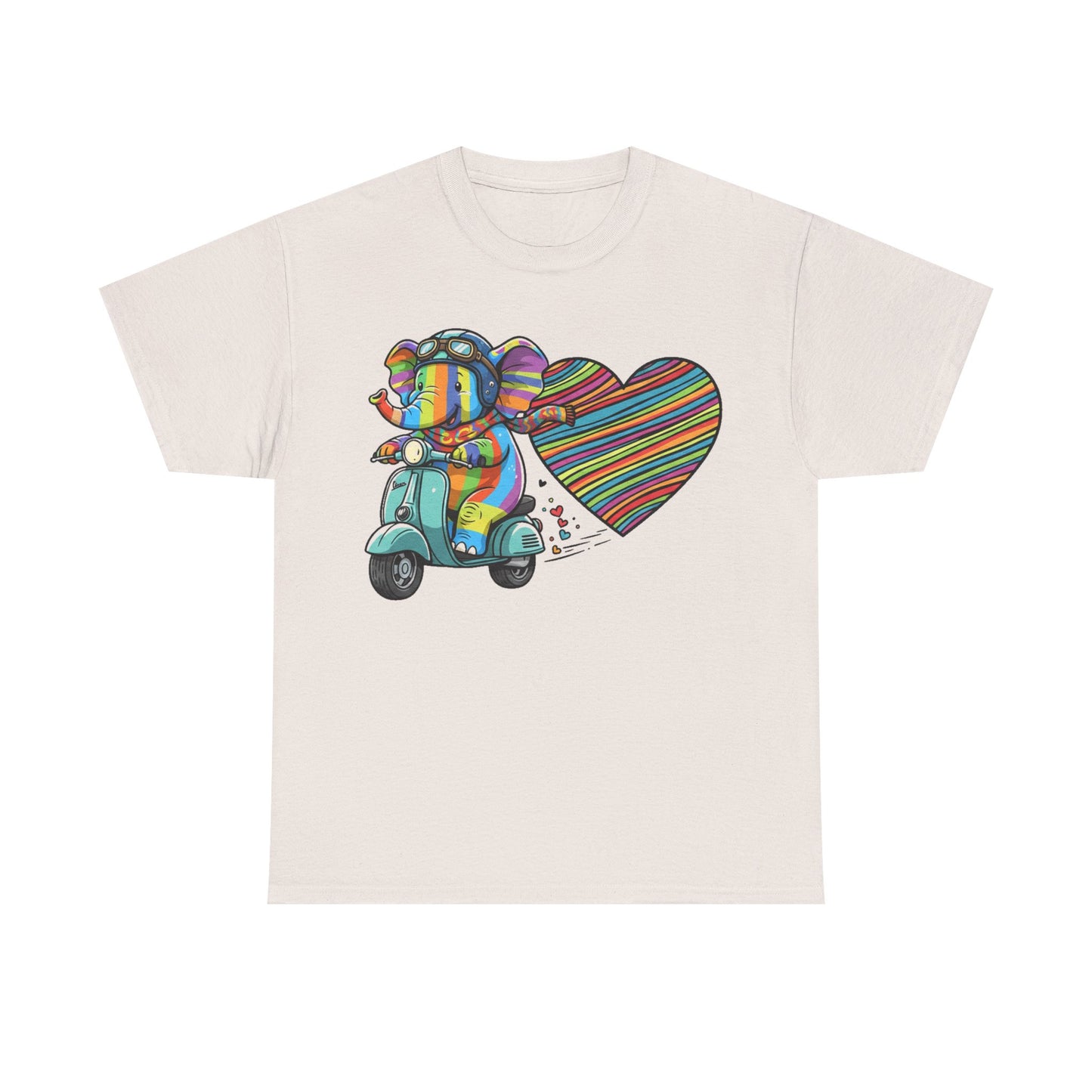 Vibrant Elephant Love Tee, Unisex Cotton T-Shirt, Colorful Graphic T-Shirt, Unique Gift for Animal Lovers, Casual Wear, Cute Apparel