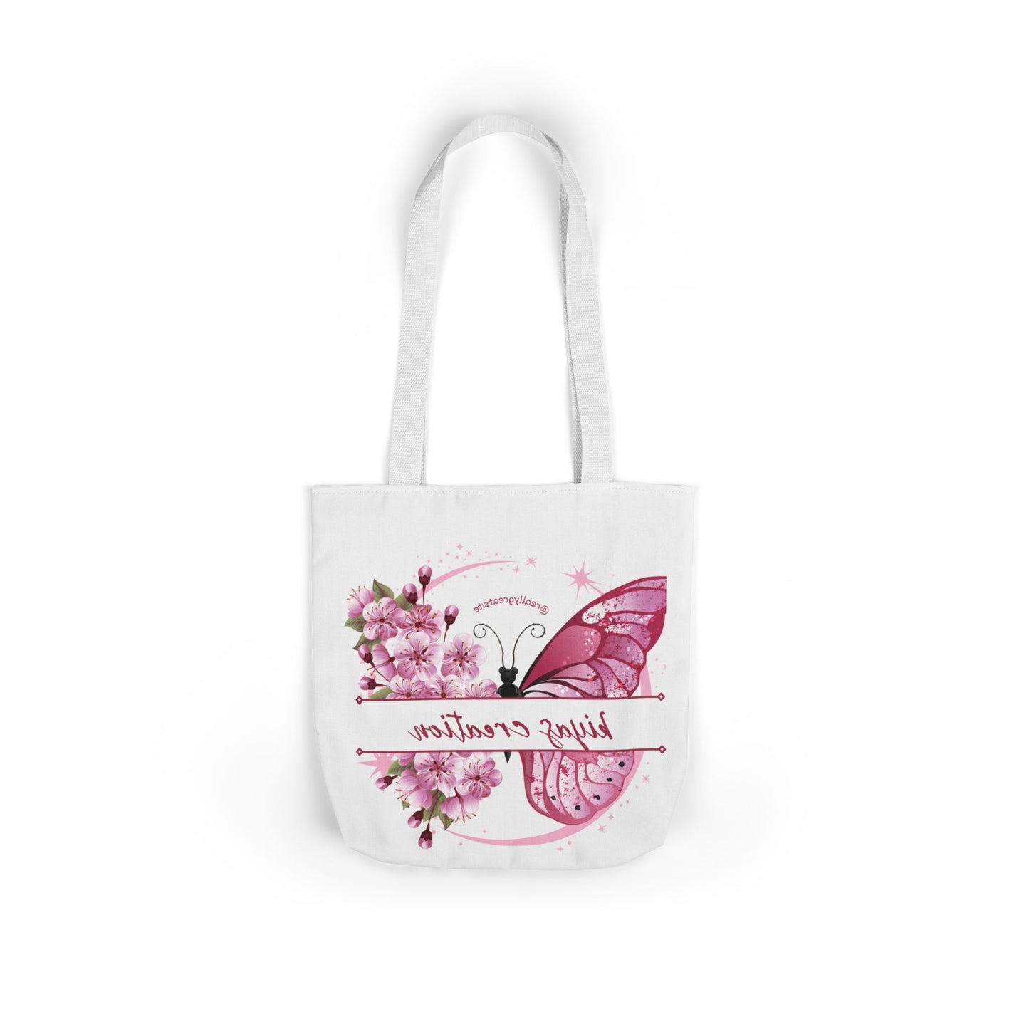 Butterfly Garden Canvas Tote Bag, Floral Tote, Eco-Friendly Shopping Bag, Spring Gift, Personalized Bag, Cute Carryall