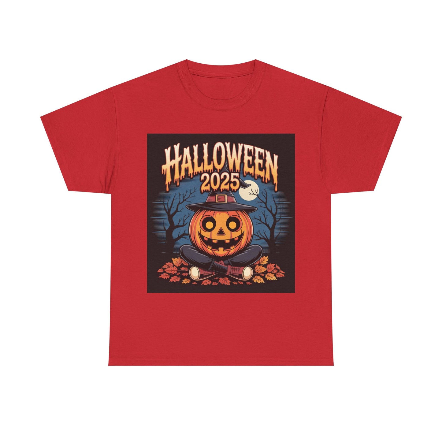 Halloween Pumpkin Tee, Unisex Heavy Cotton Tee, Spooky T-Shirt, Fall Apparel, Halloween 2025, Halloween Costumes, Autumn Fashion