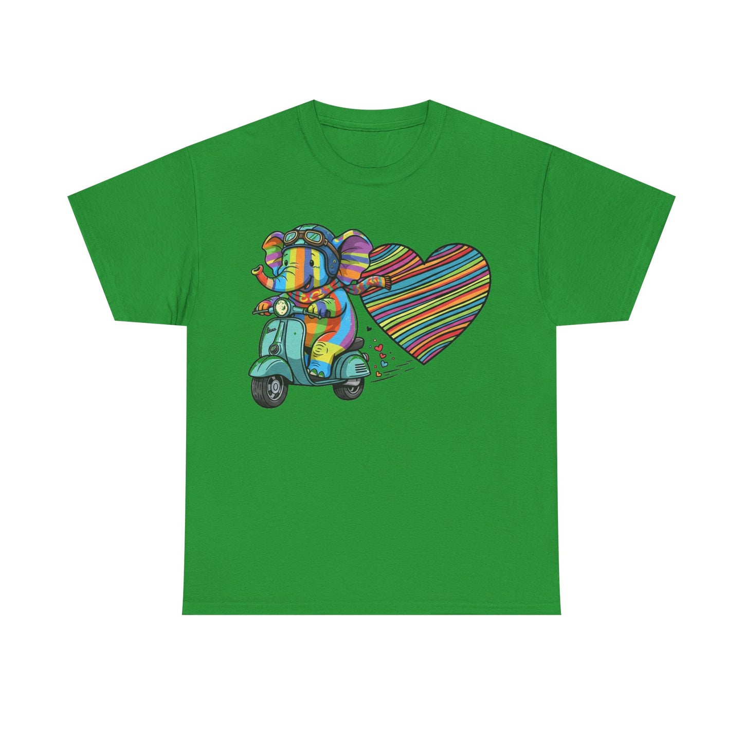Vibrant Elephant Love Tee, Unisex Cotton T-Shirt, Colorful Graphic T-Shirt, Unique Gift for Animal Lovers, Casual Wear, Cute Apparel