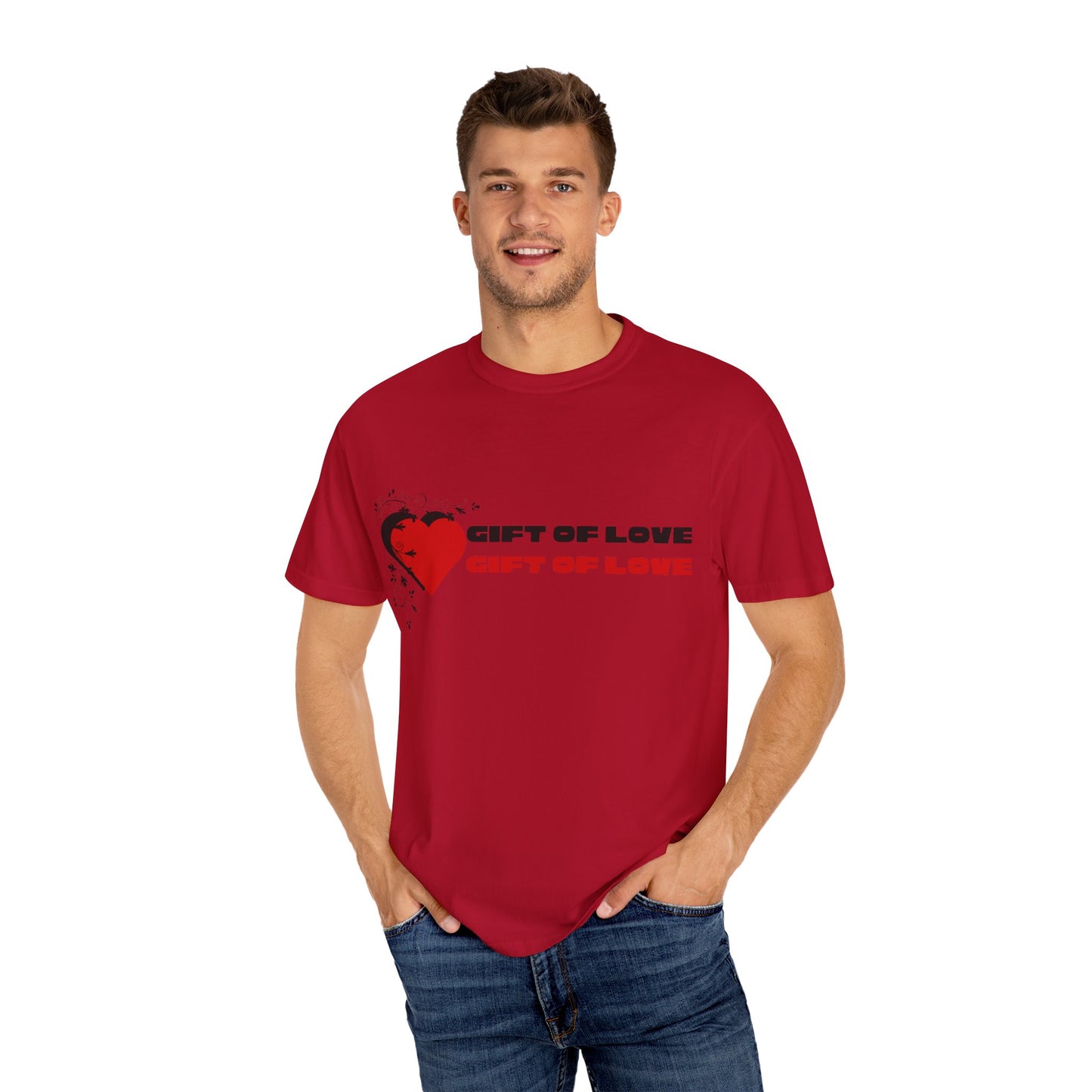 Unisex Gift of Love T-Shirt, Casual Love Tee, Heart Graphic Shirt, Valentine's Day Gift, Anniversary Apparel, Heart Print Top