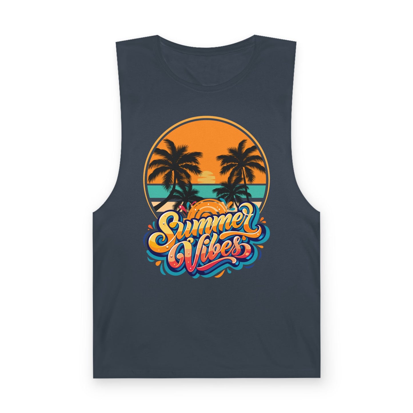 Summer Vibes Tank Top, Unisex Beachwear, Tropical Tee, Vacation Shirt, Casual Summer Apparel, Gift for Him/Her
