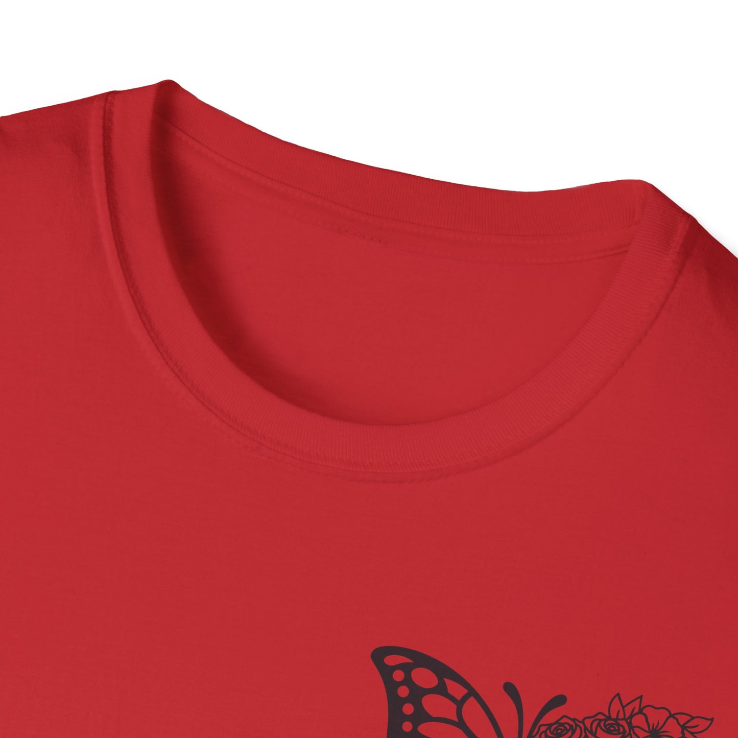 Butterfly Inspirational T-Shirt  Softstyle Tee for Nature Lovers, Casual Wear, Gift for Friends, Thoughtful Quote Shirt