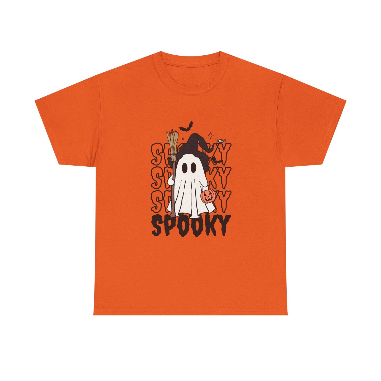 Spooky Ghost Unisex Heavy Cotton Tee - Halloween T-Shirt, Fall Fashion, Halloween Costume, Ghost Shirt, Casual Tee