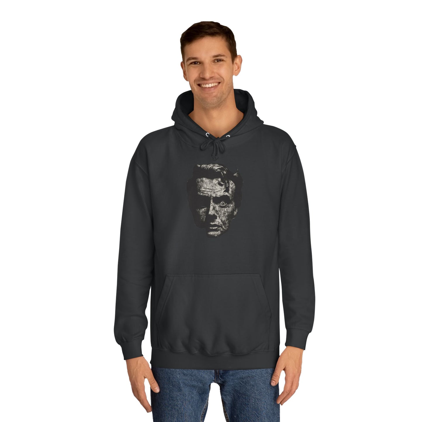 Unisex College Hoodie | Vintage Skull Design, Trendy Streetwear, Gift for Students, Cozy Outfit, Ideal for Fall