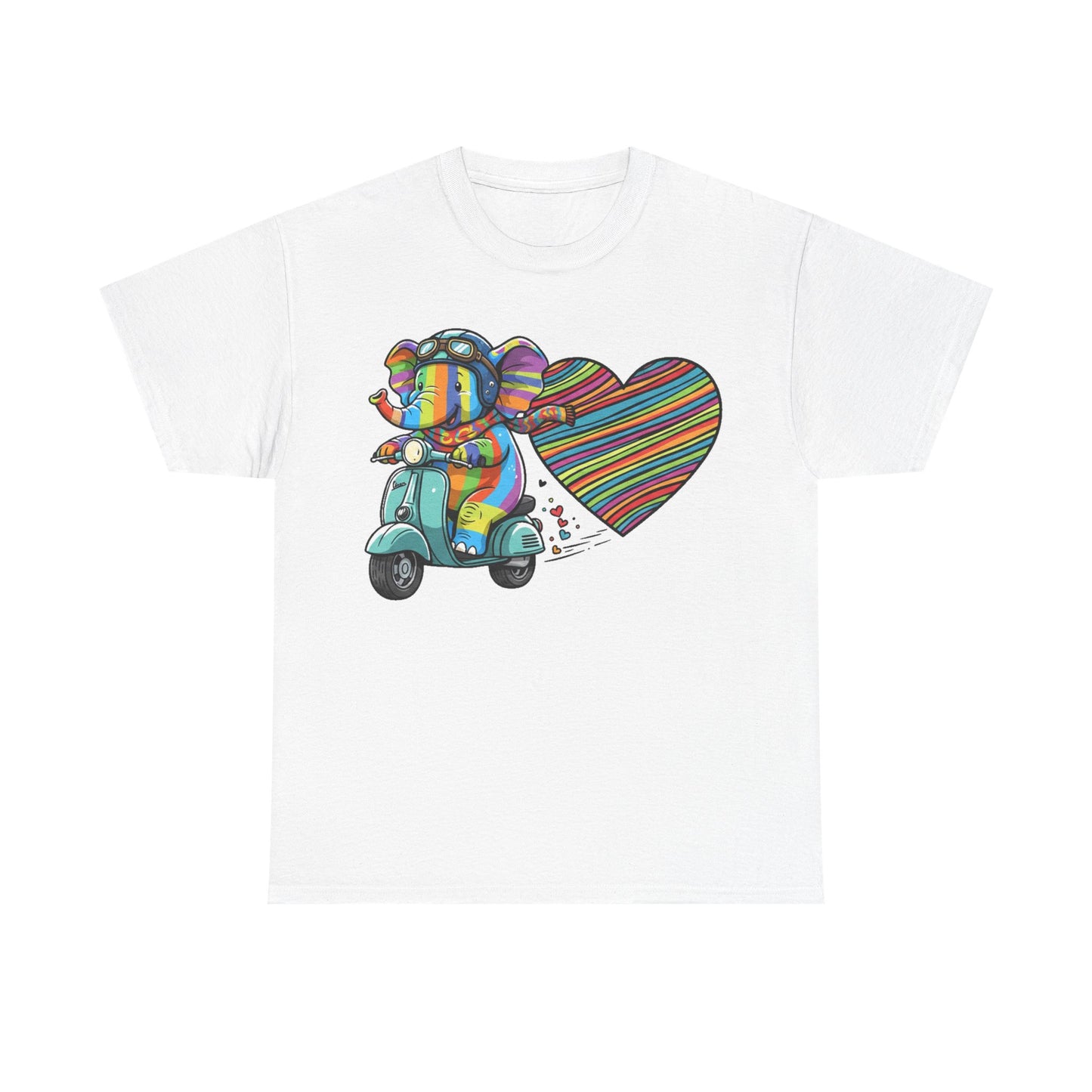 Vibrant Elephant Love Tee, Unisex Cotton T-Shirt, Colorful Graphic T-Shirt, Unique Gift for Animal Lovers, Casual Wear, Cute Apparel