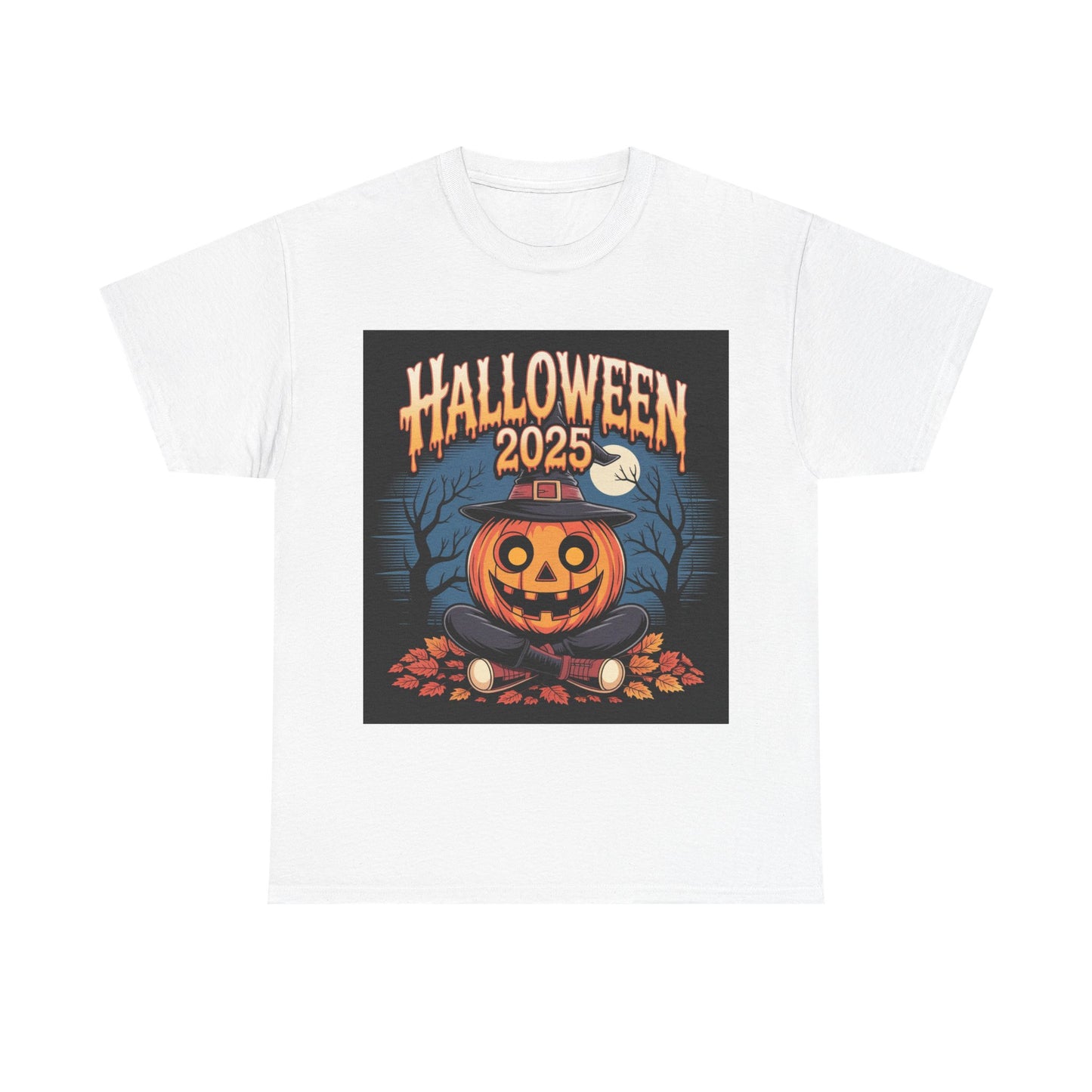 Halloween Pumpkin Tee, Unisex Heavy Cotton Tee, Spooky T-Shirt, Fall Apparel, Halloween 2025, Halloween Costumes, Autumn Fashion