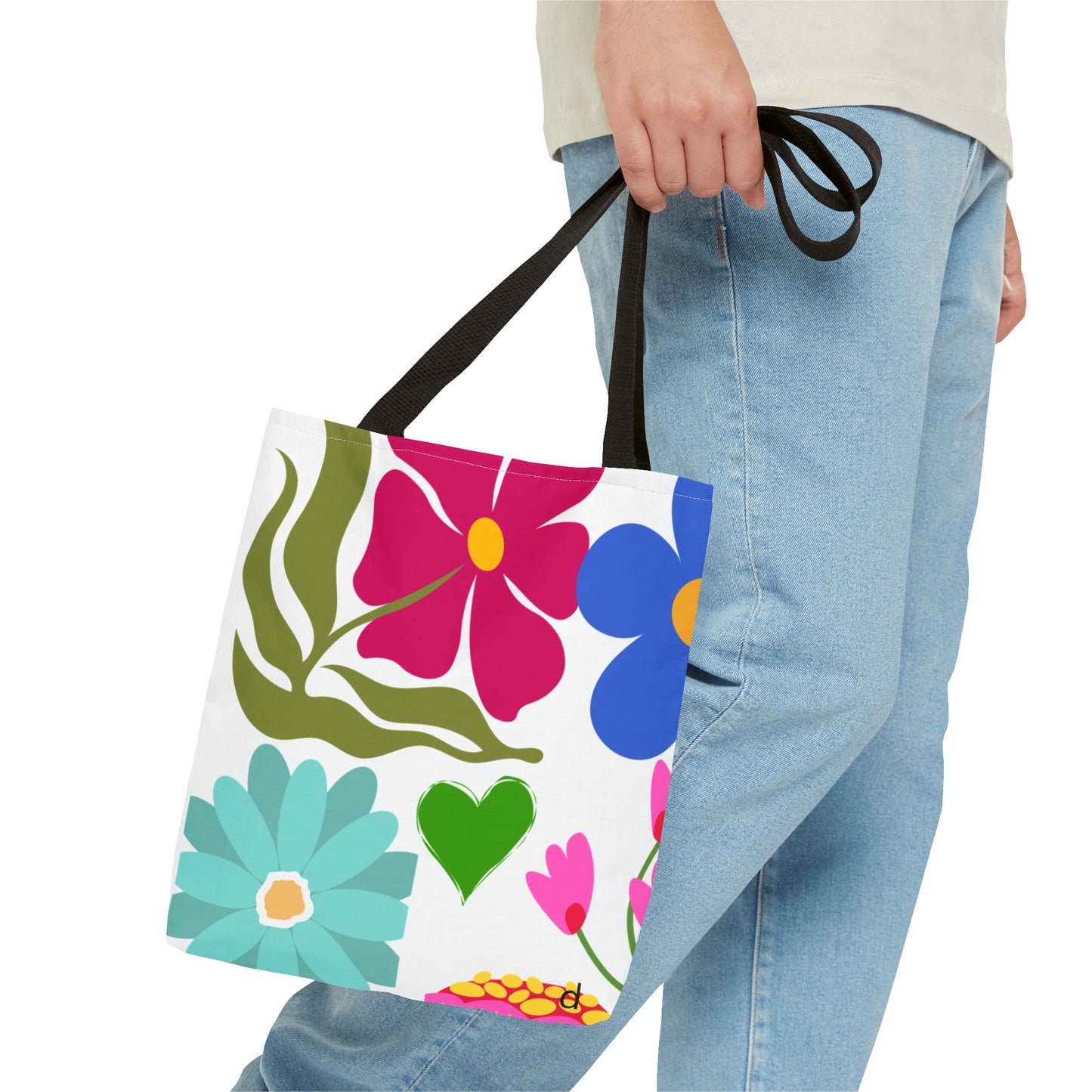 Floral Print Tote Bag, Colorful Shopping Bag, Everyday Carryall, Eco-Friendly Gift, Beach Tote, Spring Blooms