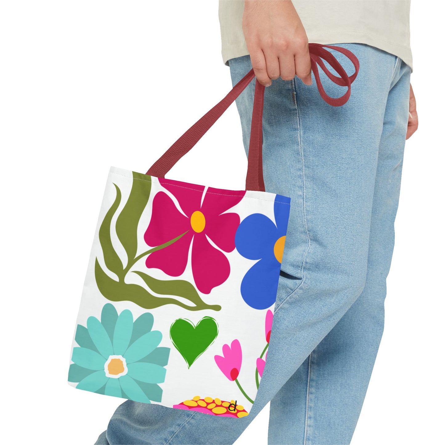 Floral Print Tote Bag, Colorful Shopping Bag, Everyday Carryall, Eco-Friendly Gift, Beach Tote, Spring Blooms