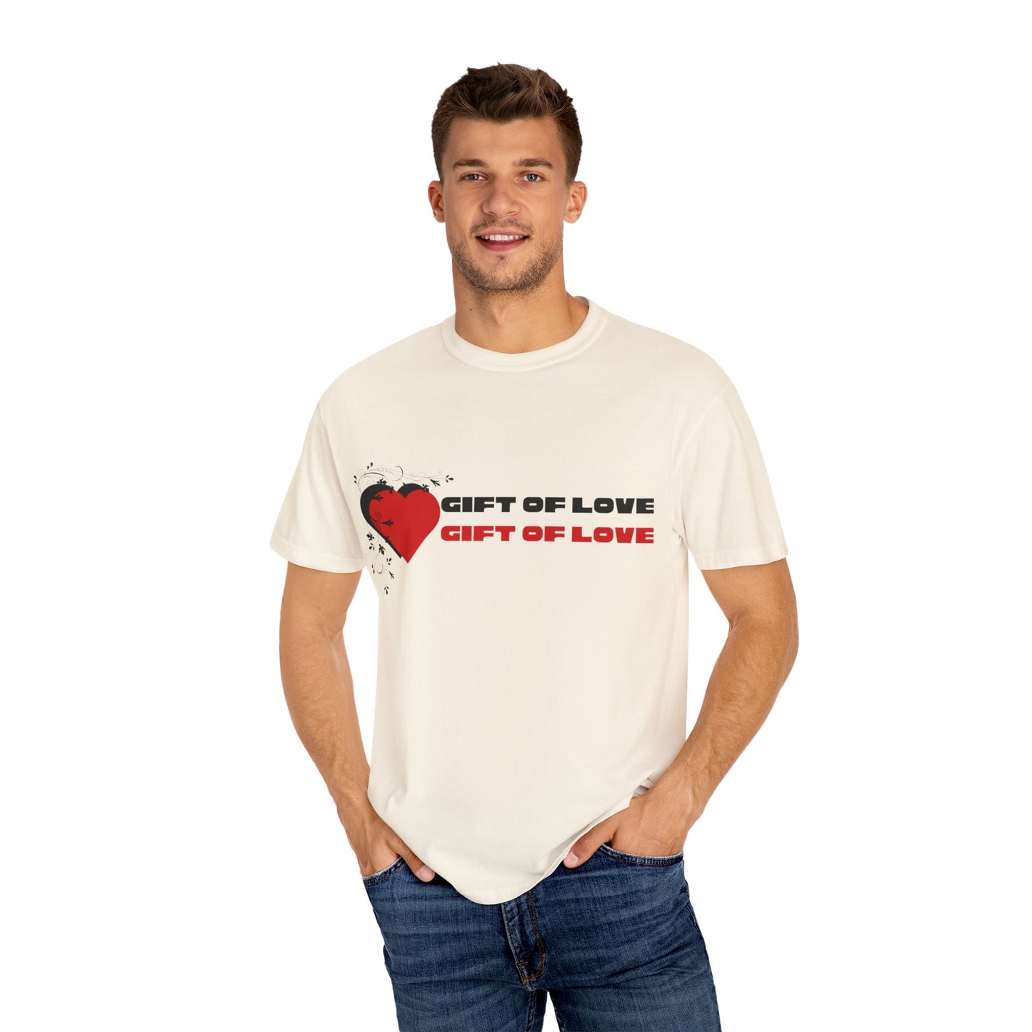 Unisex Gift of Love T-Shirt, Casual Love Tee, Heart Graphic Shirt, Valentine's Day Gift, Anniversary Apparel, Heart Print Top