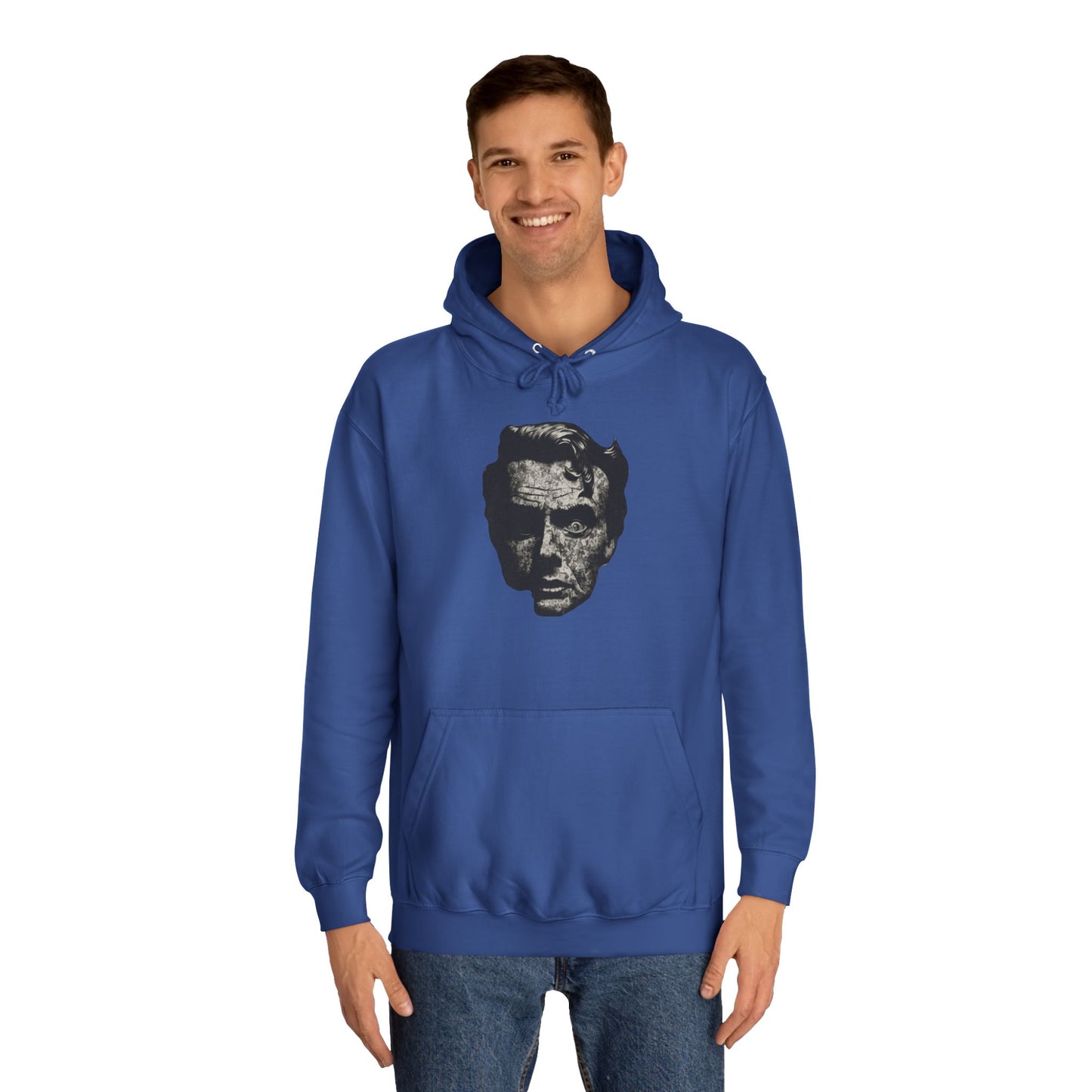Unisex College Hoodie | Vintage Skull Design, Trendy Streetwear, Gift for Students, Cozy Outfit, Ideal for Fall