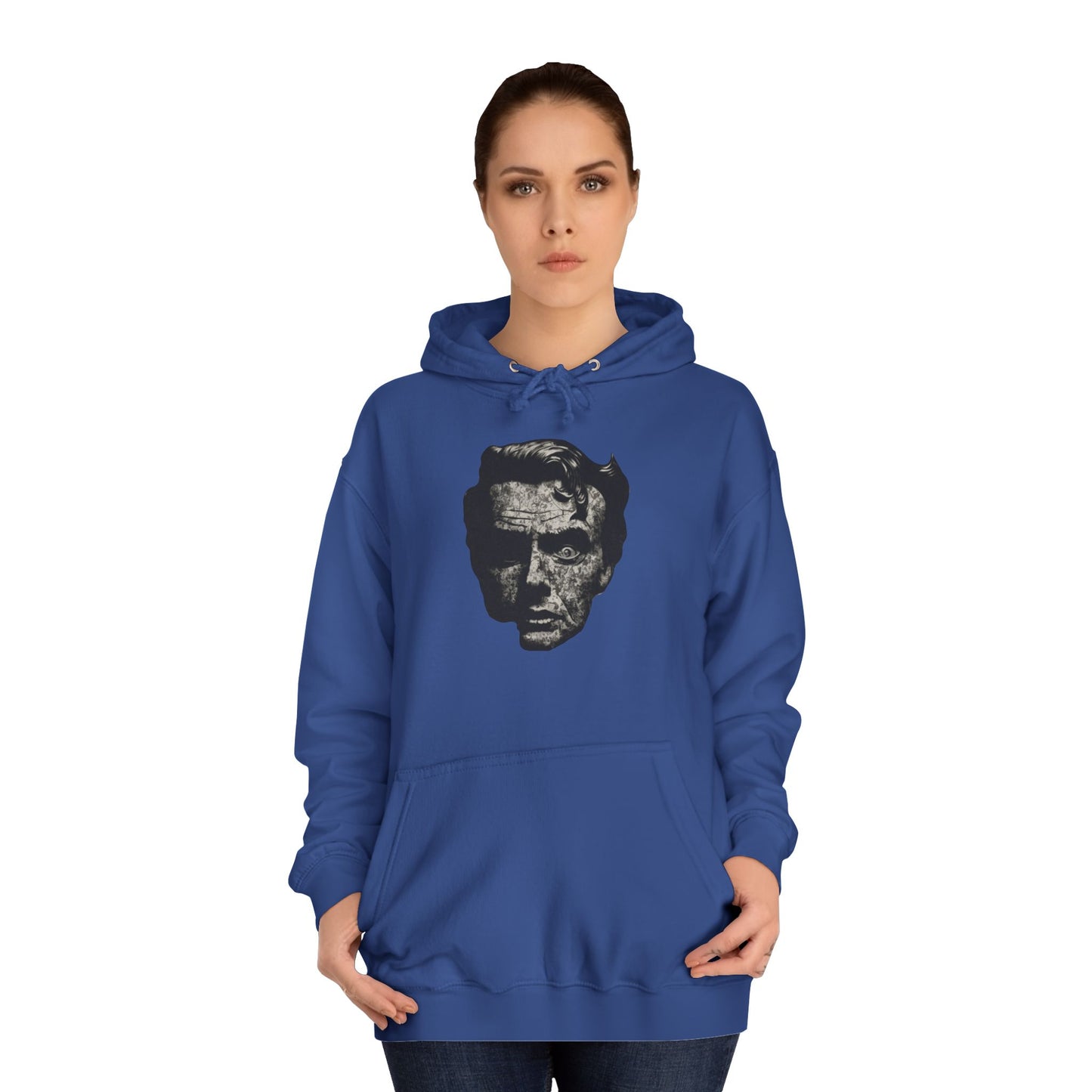 Unisex College Hoodie | Vintage Skull Design, Trendy Streetwear, Gift for Students, Cozy Outfit, Ideal for Fall