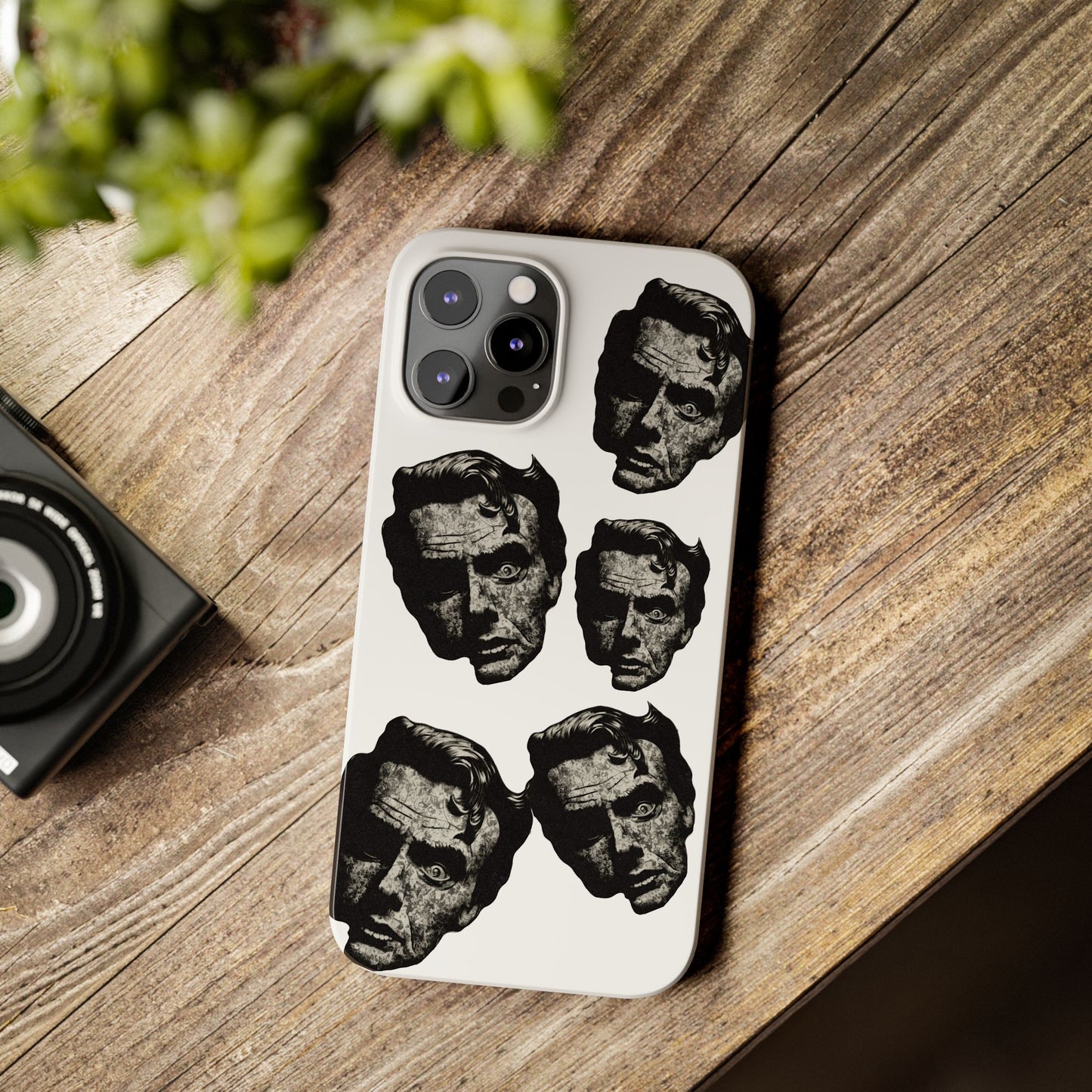 Artistic Slim Phone Cases with Unique Face Design, Trendy Accessories, Gift for Art Lovers, Stylish Phone Covers, Modern Tech [...]