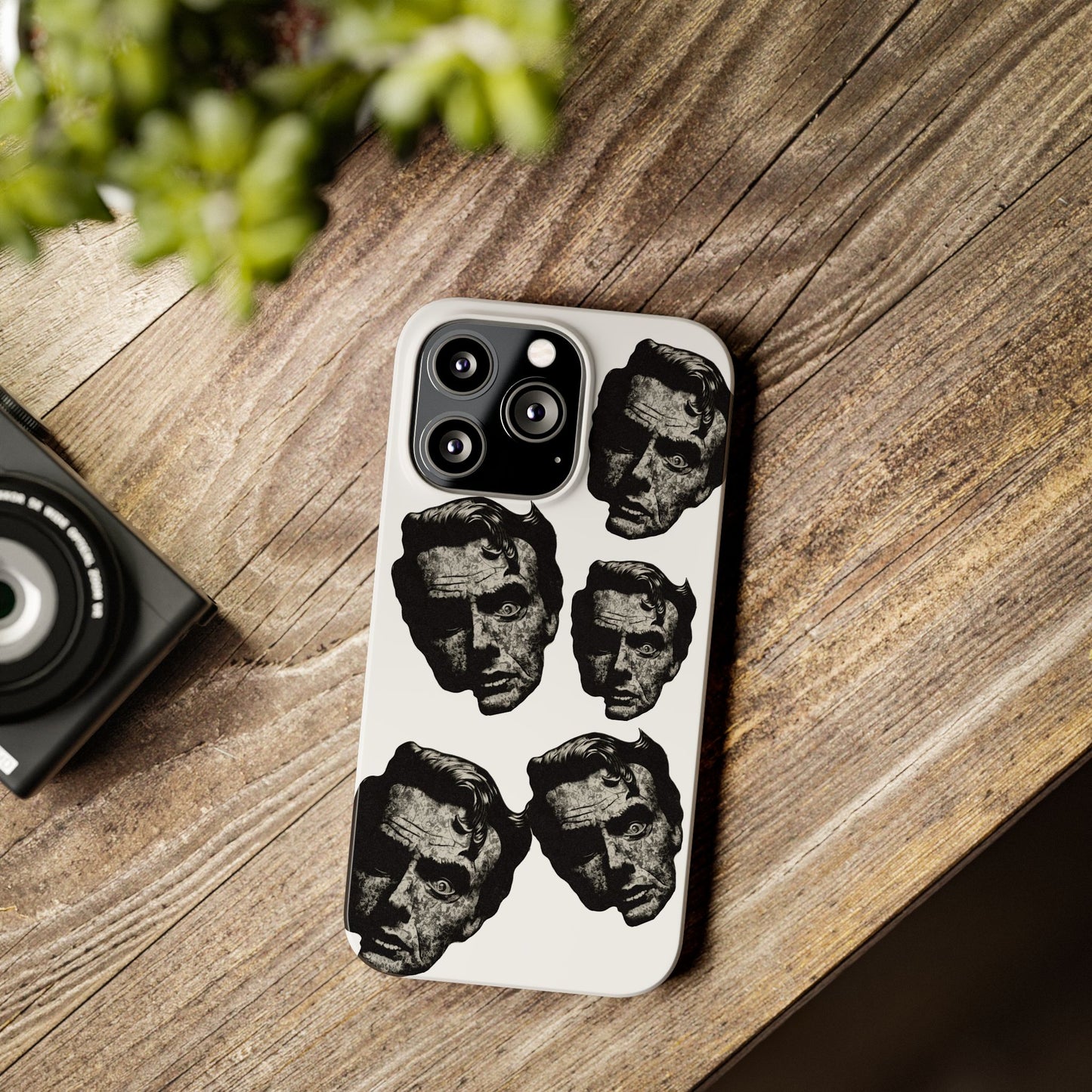 Artistic Slim Phone Cases with Unique Face Design, Trendy Accessories, Gift for Art Lovers, Stylish Phone Covers, Modern Tech [...]