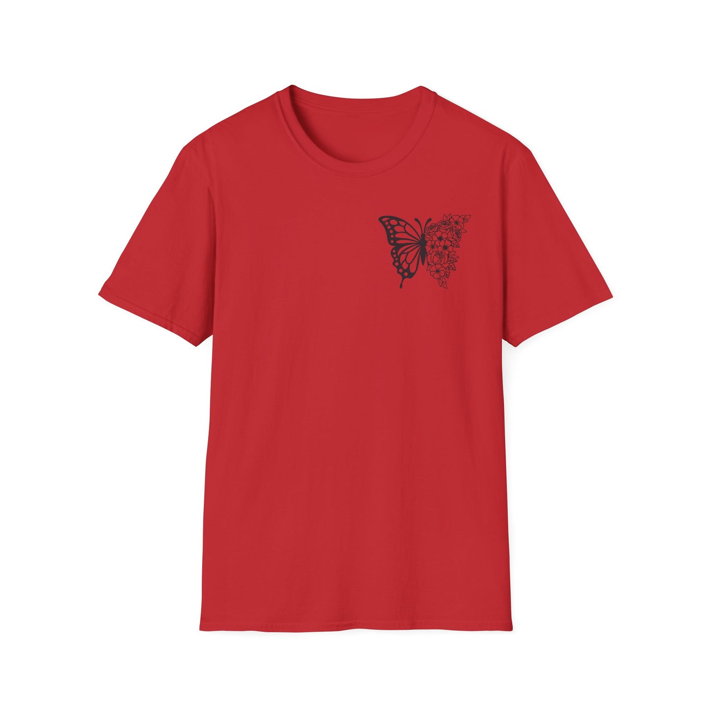 Butterfly Inspirational T-Shirt  Softstyle Tee for Nature Lovers, Casual Wear, Gift for Friends, Thoughtful Quote Shirt