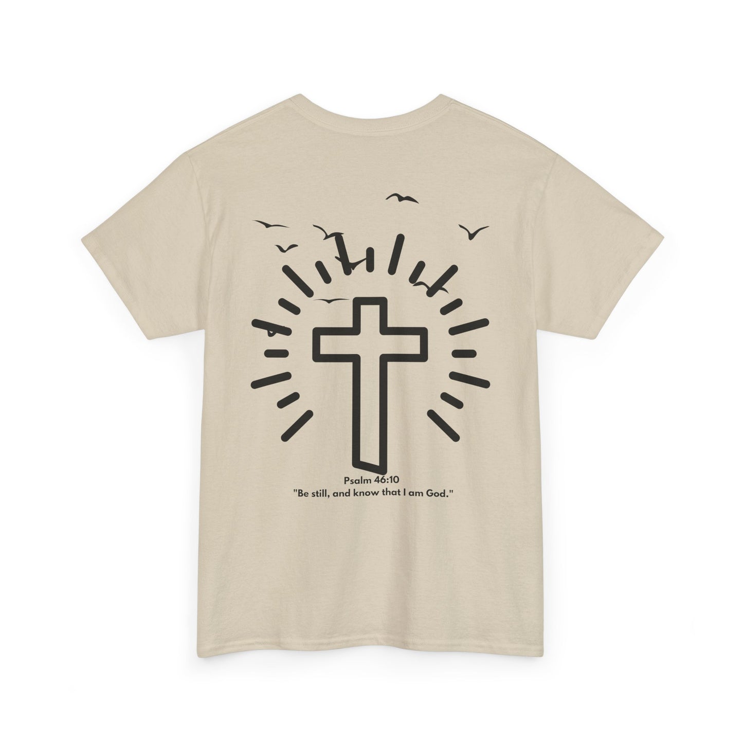 Faith-Inspired Unisex Heavy Cotton Tee | Inspirational Christian Shirt, Religious Gift, Bible Verse Tee, Cross Design, Everyday Wear